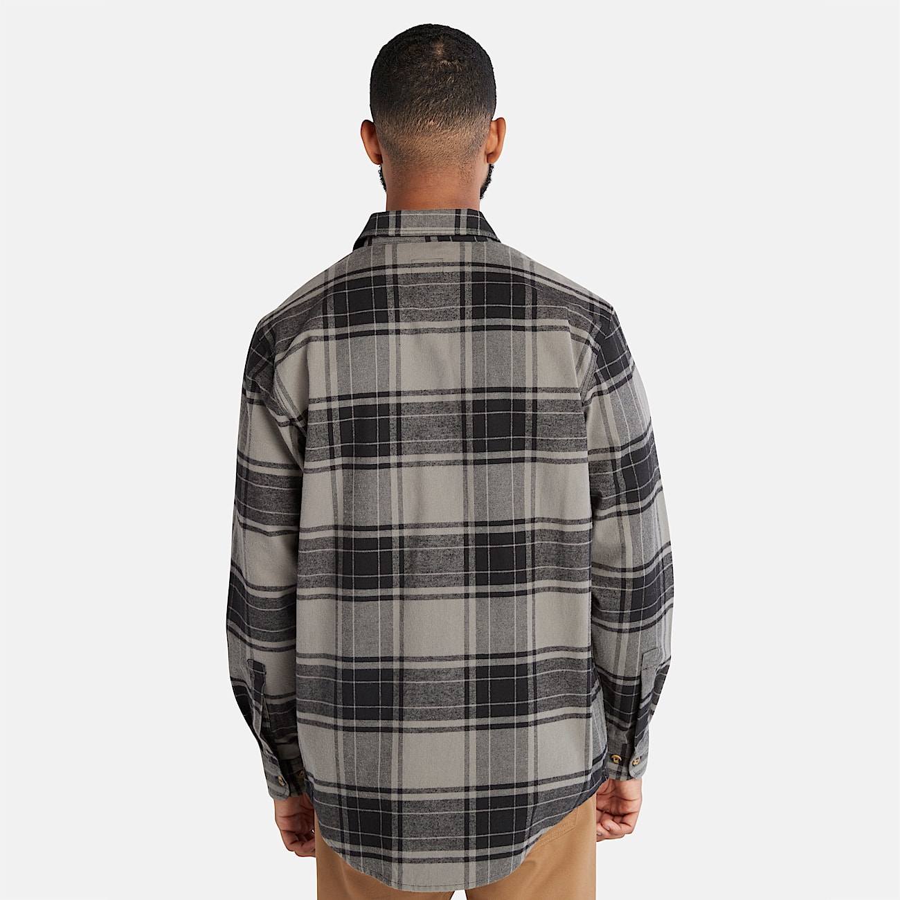 Mens Woodfort Heavyweight Flannel Work Shirt TBL Pewter Plaid ALT9