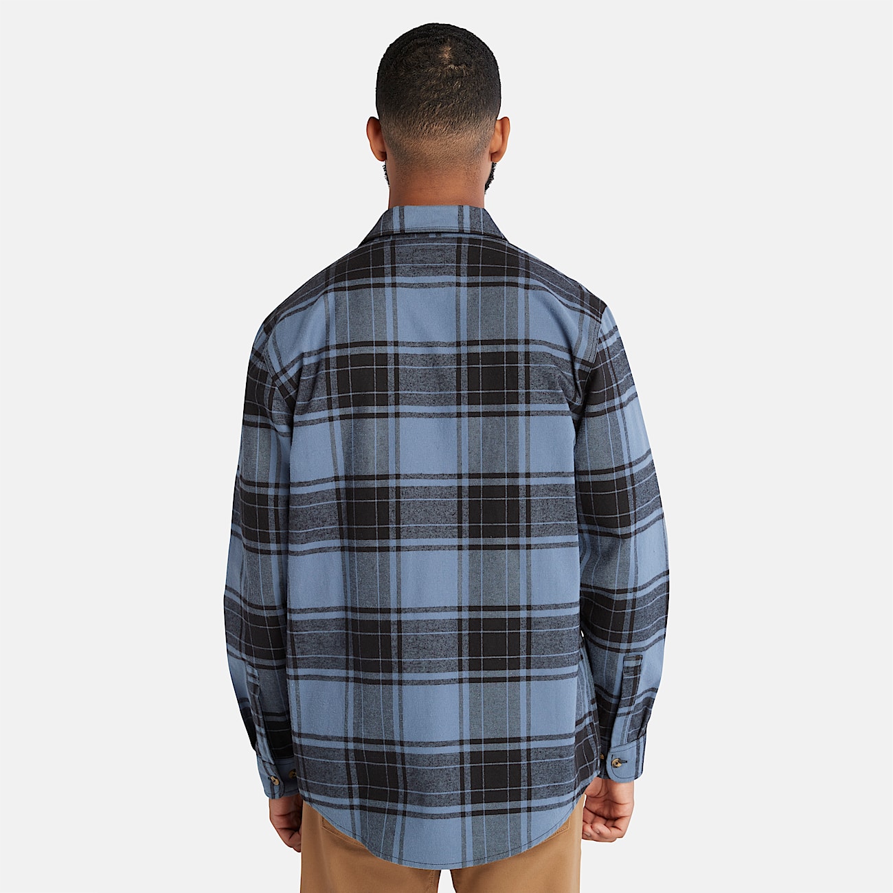 Mens Woodfort Heavyweight Flannel Work Shirt TBL Vintage Indigo ALT9