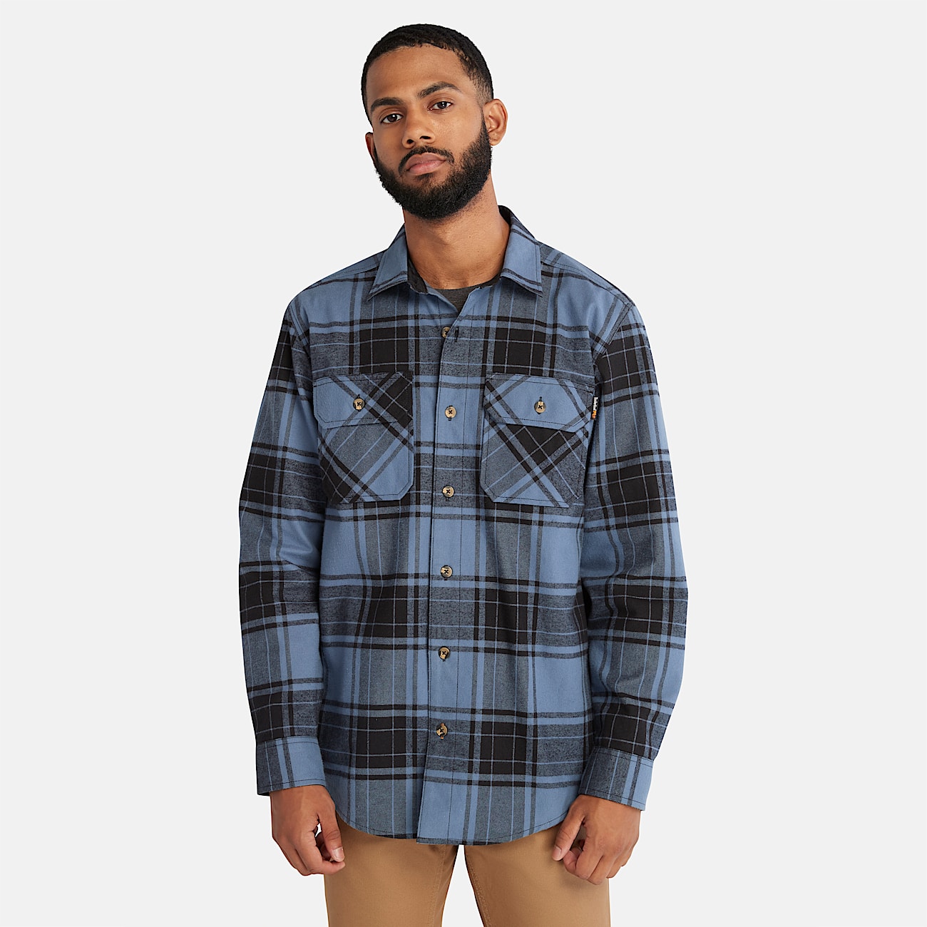 Camicia Flanella Timberland PRO Woodfort - Indigo Vintage, Flanella Leggera Con Elasticità - Foto 1