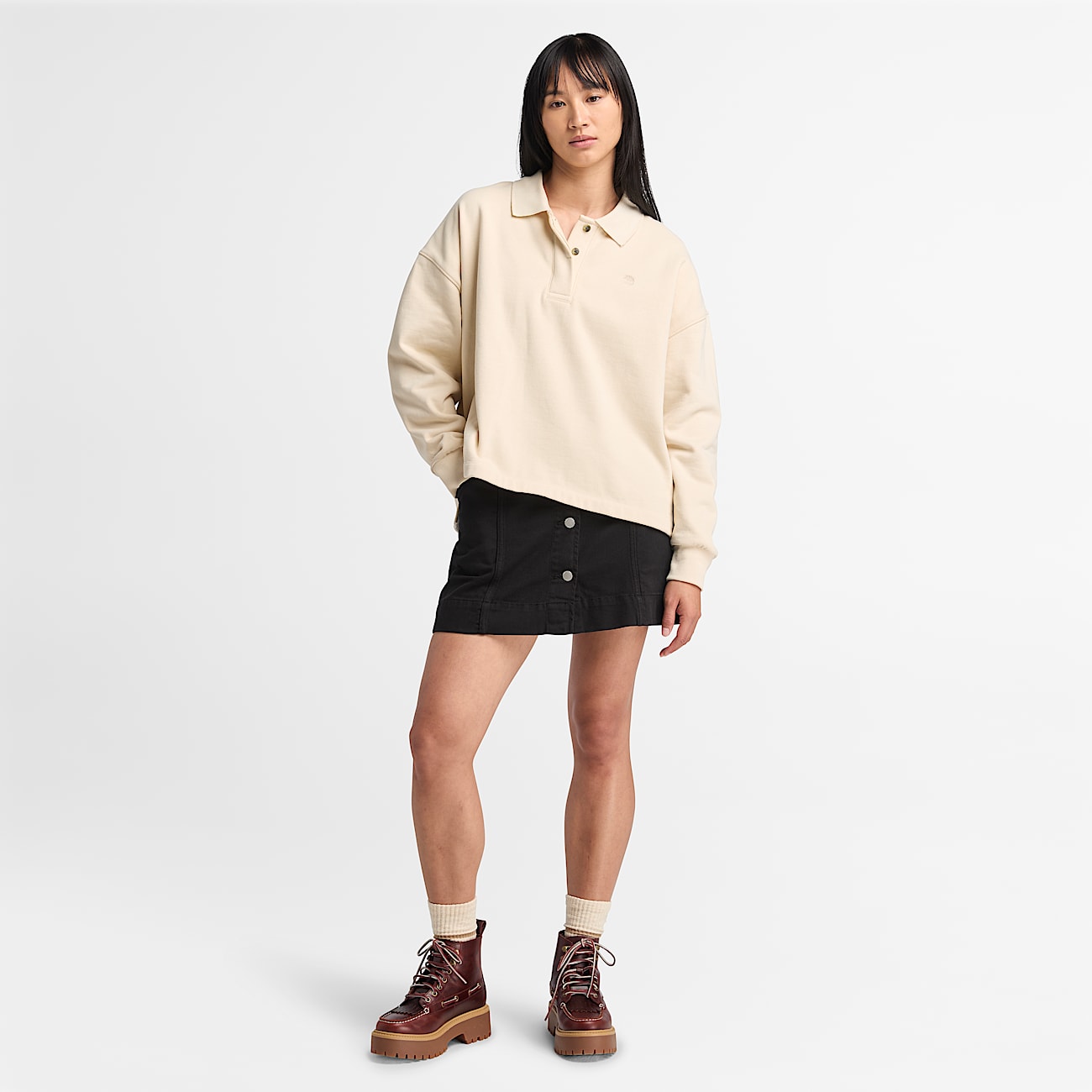 Womens Lush Polo Sweatshirt TBL Angora ALT1