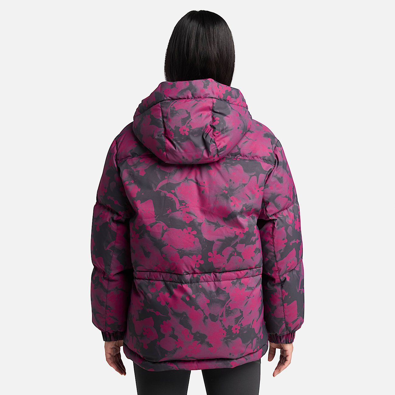 Womens Howker Recycled Down Puffer Jacket TBL Floral Red Beet Print ALT9