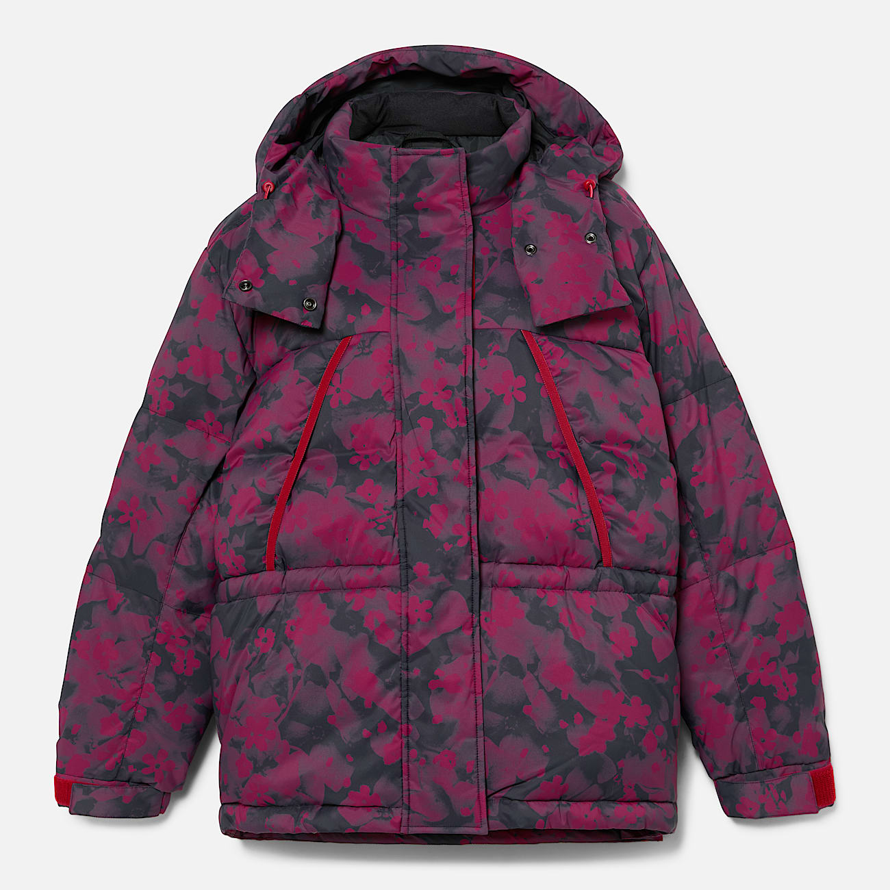 Womens Howker Recycled Down Puffer Jacket TBL Floral Red Beet Print ALT10