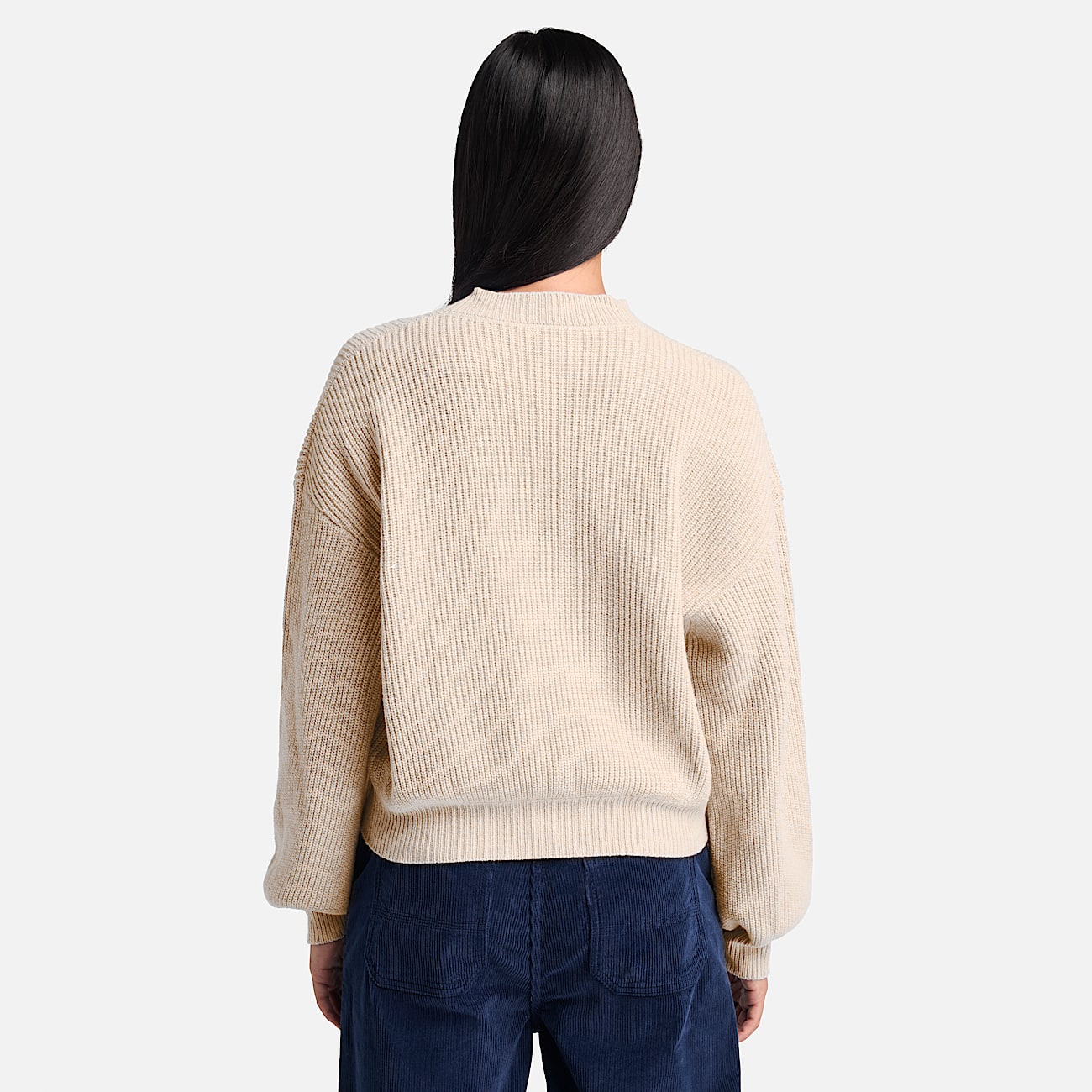 Womens Wool Blend Crew Sweater TBL Light Beige ALT9