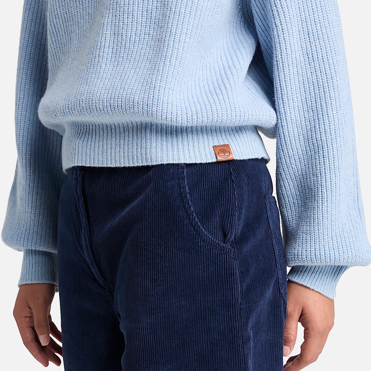Womens Wool Blend Crew Sweater TBL Ice Blue ALT2
