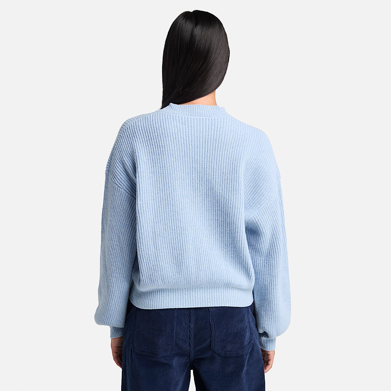 Womens Wool Blend Crew Sweater TBL Ice Blue ALT9