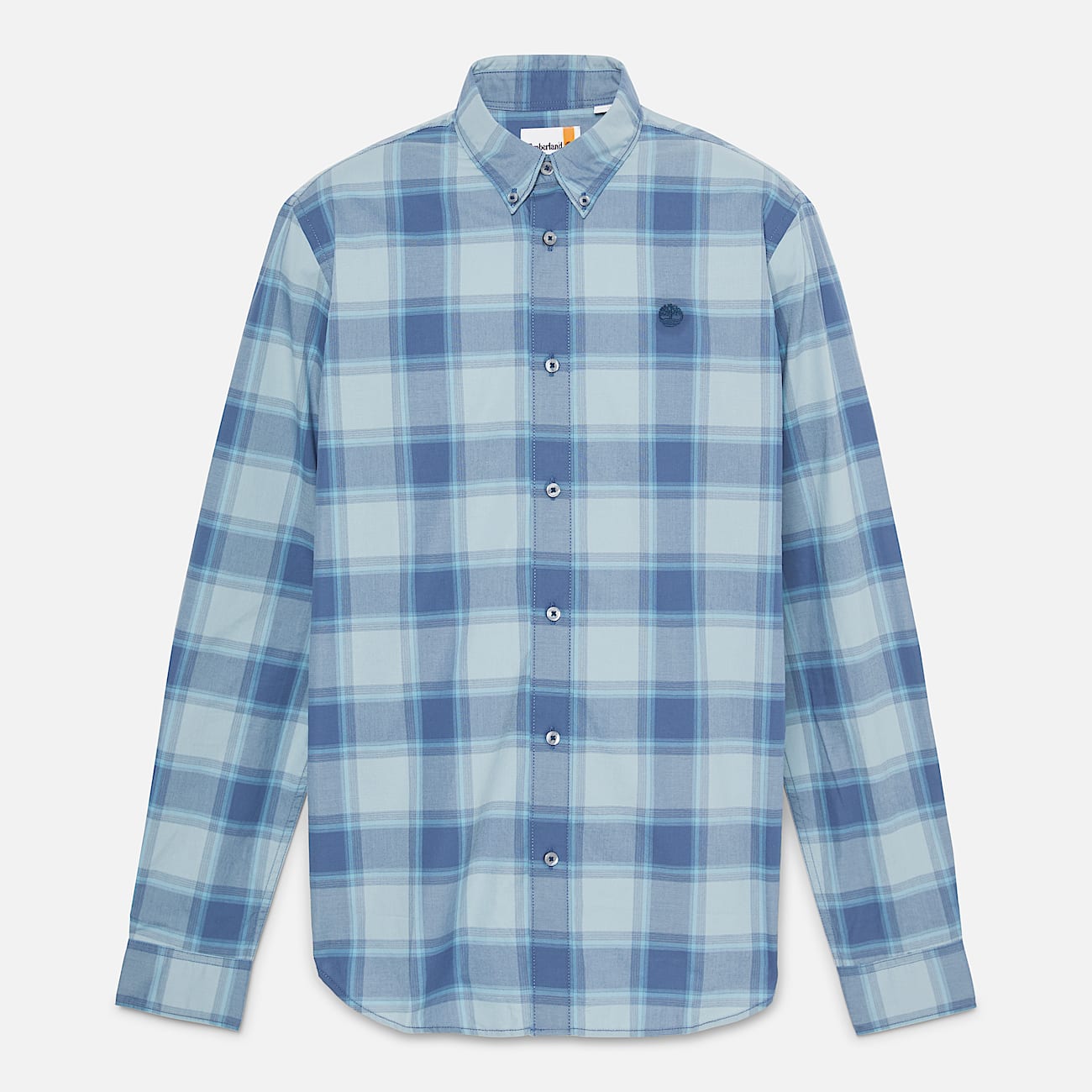 Mens Poplin Check Shirt TBL Dark Denim ALT10