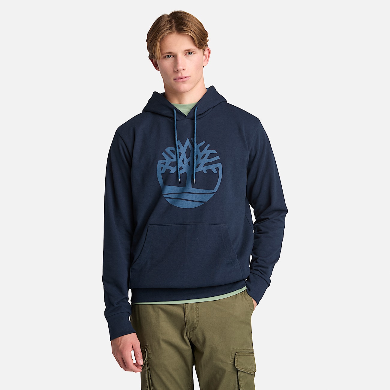 Mens Northwood Tree Logo Brushed Back Hoodie TBL Dark Sapphire HERO