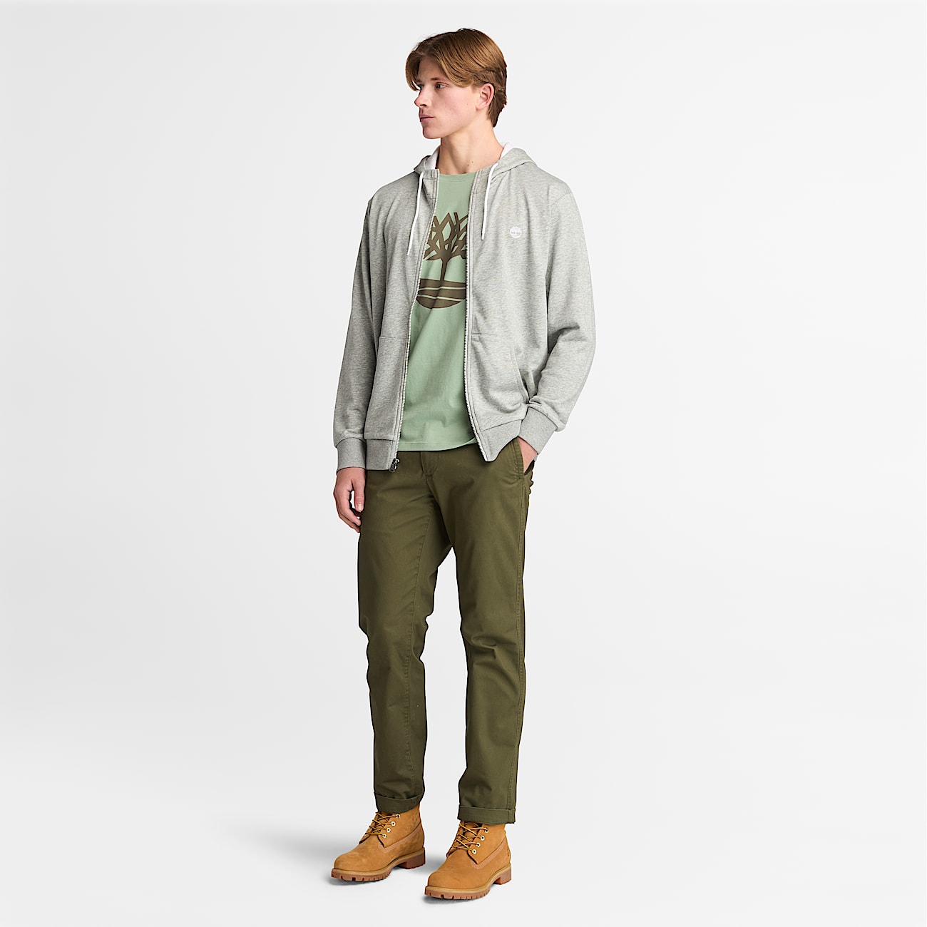 Haut à capuchon Oyster River avec logo sur la poitrine et glissière pour hommes - 2