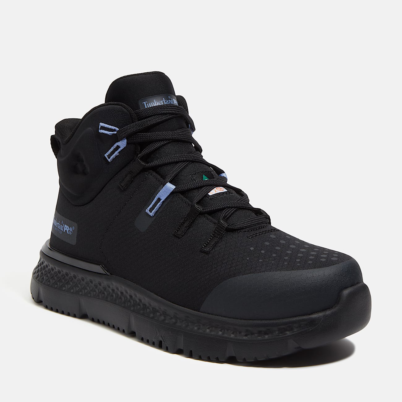 Womens Intercept Mid CSA Steel Toe Work Sneaker TBL Black Ripstop Nylon ALT1