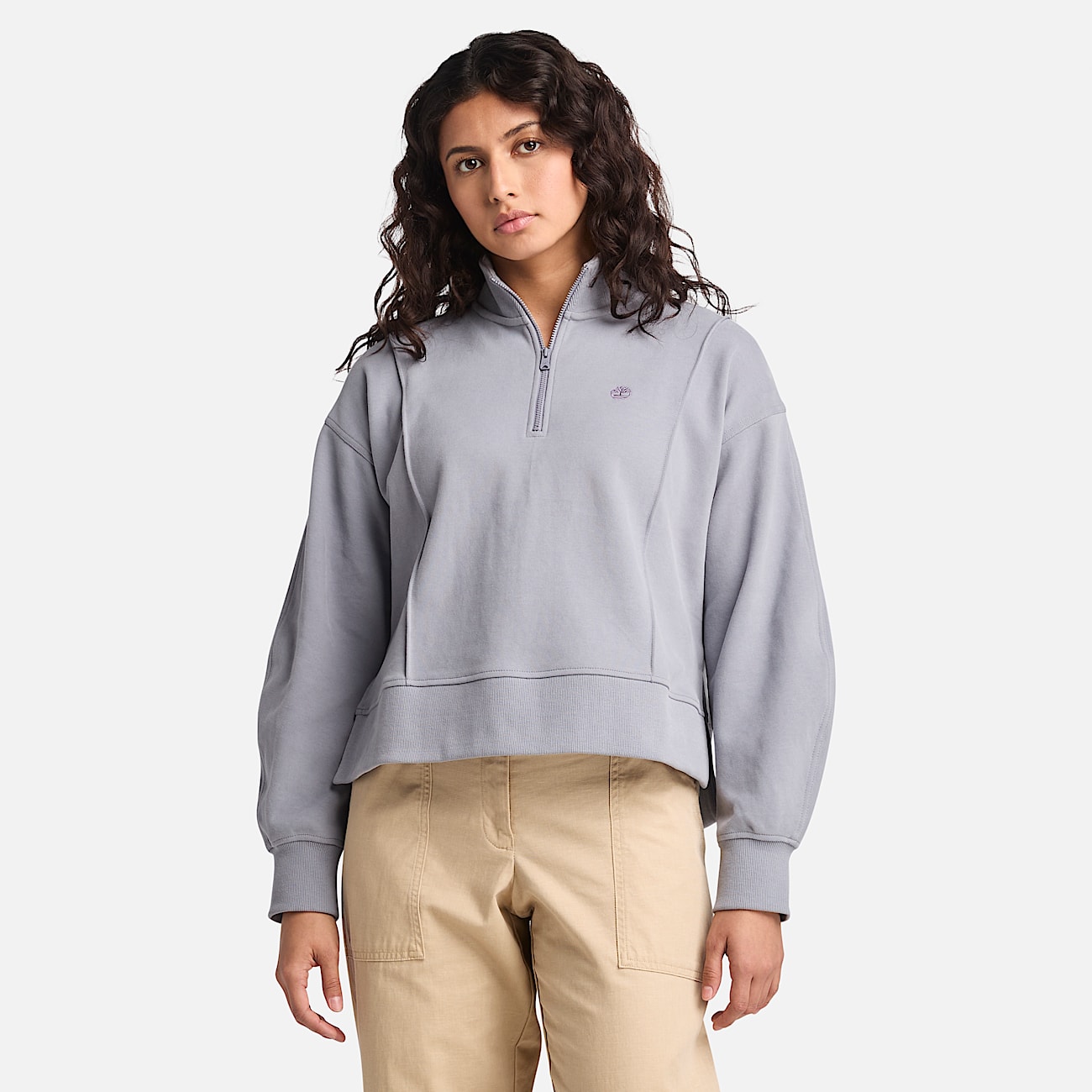 Womens Lush QuarterZip Sweatshirt TBL Quicksilver HERO