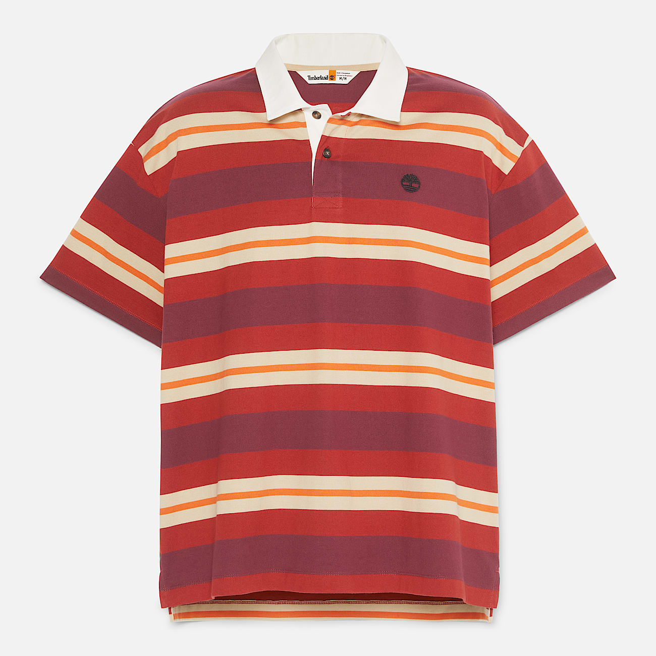Mens ShortSleeve Striped Rugby Polo TBL Burnt Henna ALT10