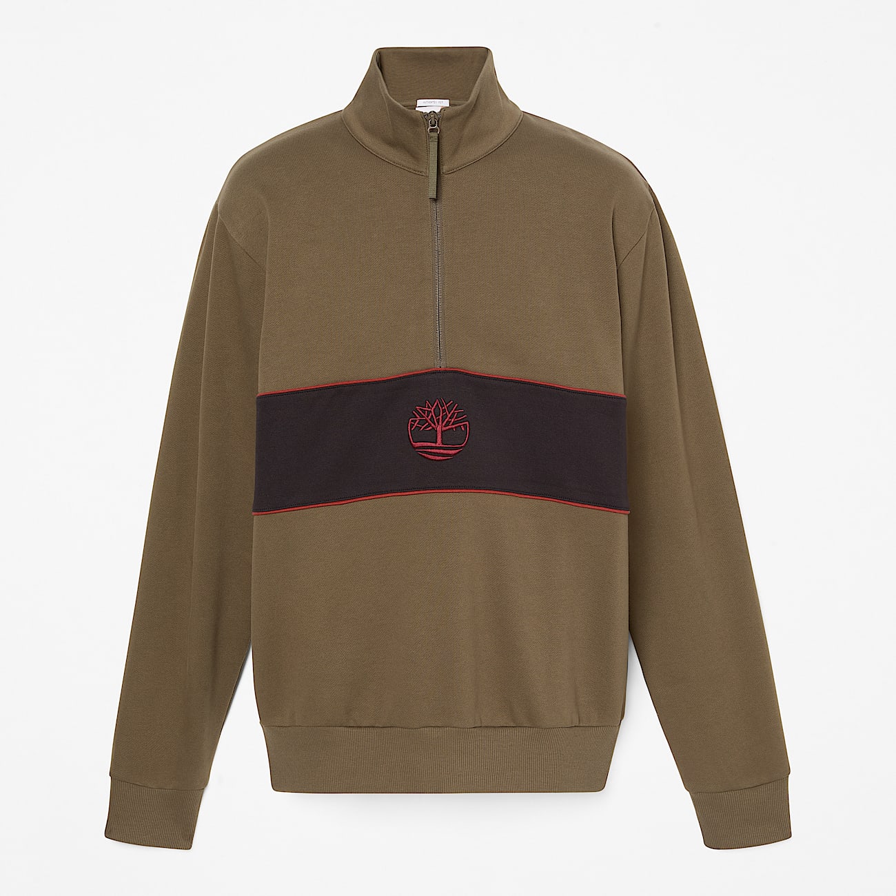 CutandSew QuarterZip Sweatshirt TBL Leaf GreenBlack ALT10