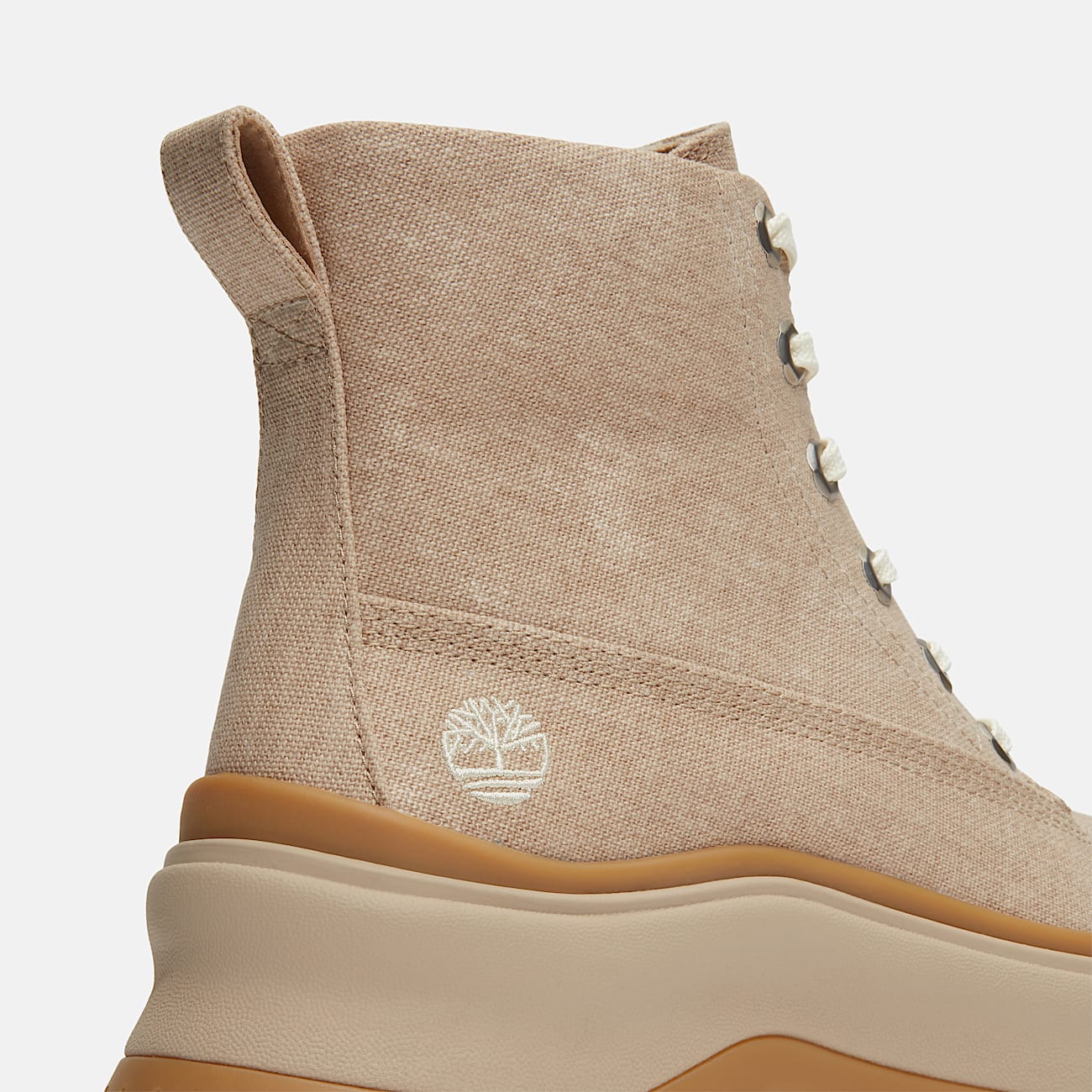 Womens Roxie Lane Mid LaceUp Boot TBL Light Beige Canvas ALT7