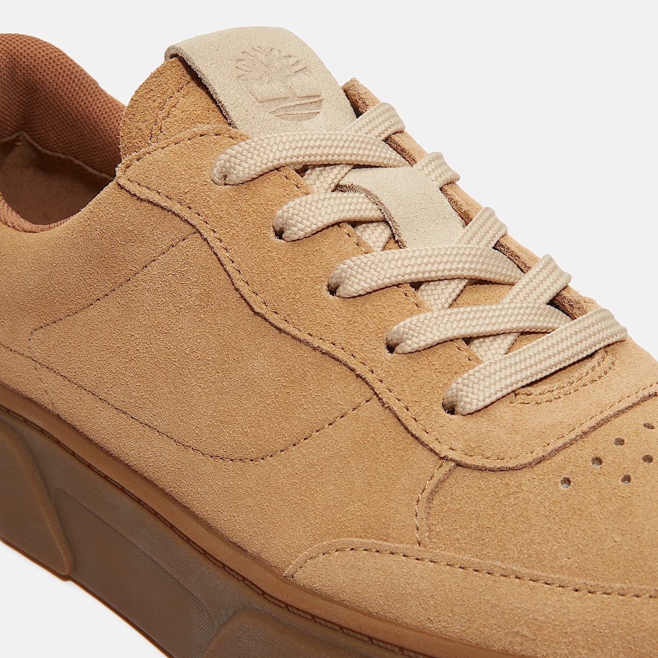 Womens Laurel Court Suede Accent LaceUp Sneaker TBL Medium Beige Suede ALT7