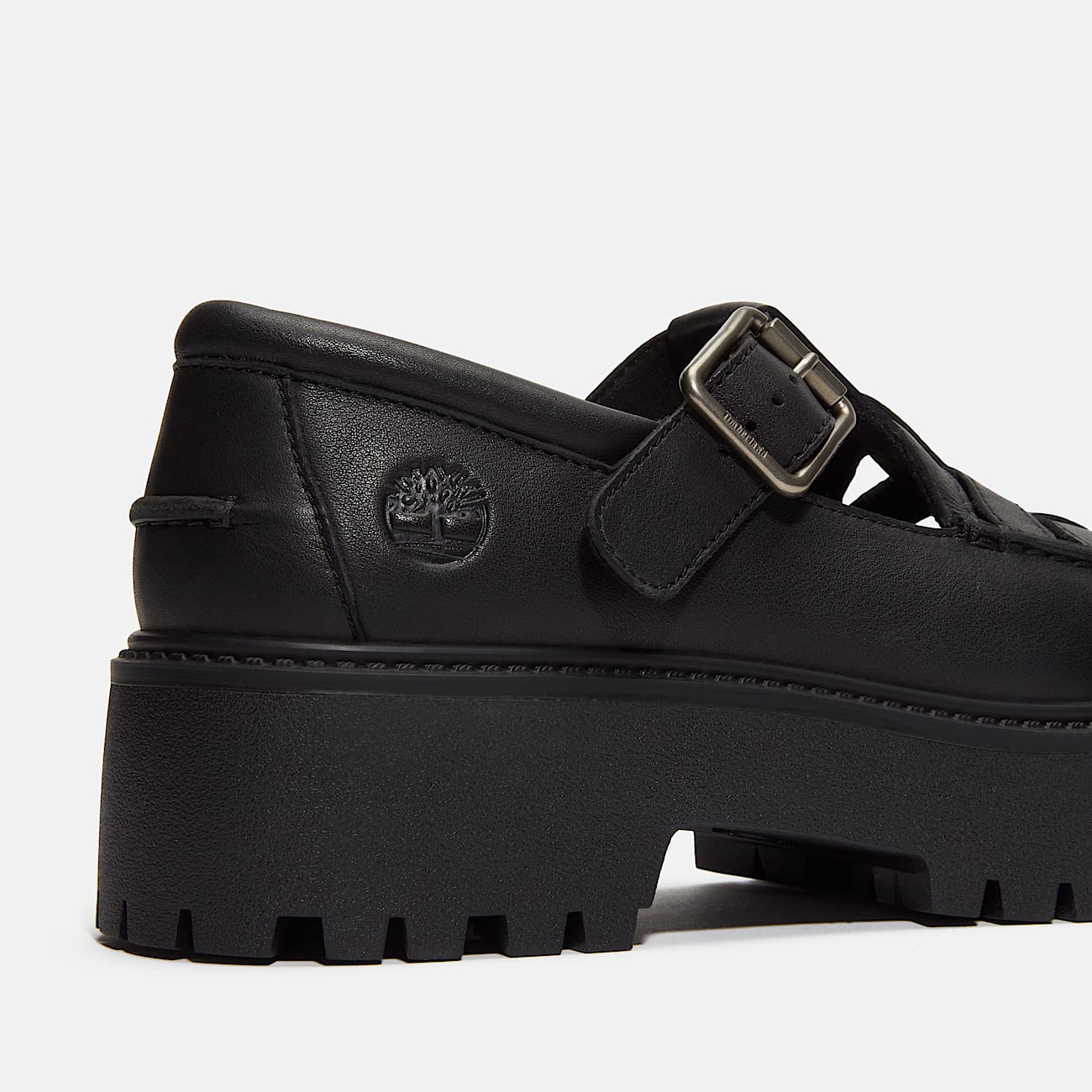 Womens Stone Street Platform Buckle Shoe TBL Black FullGrain ALT7