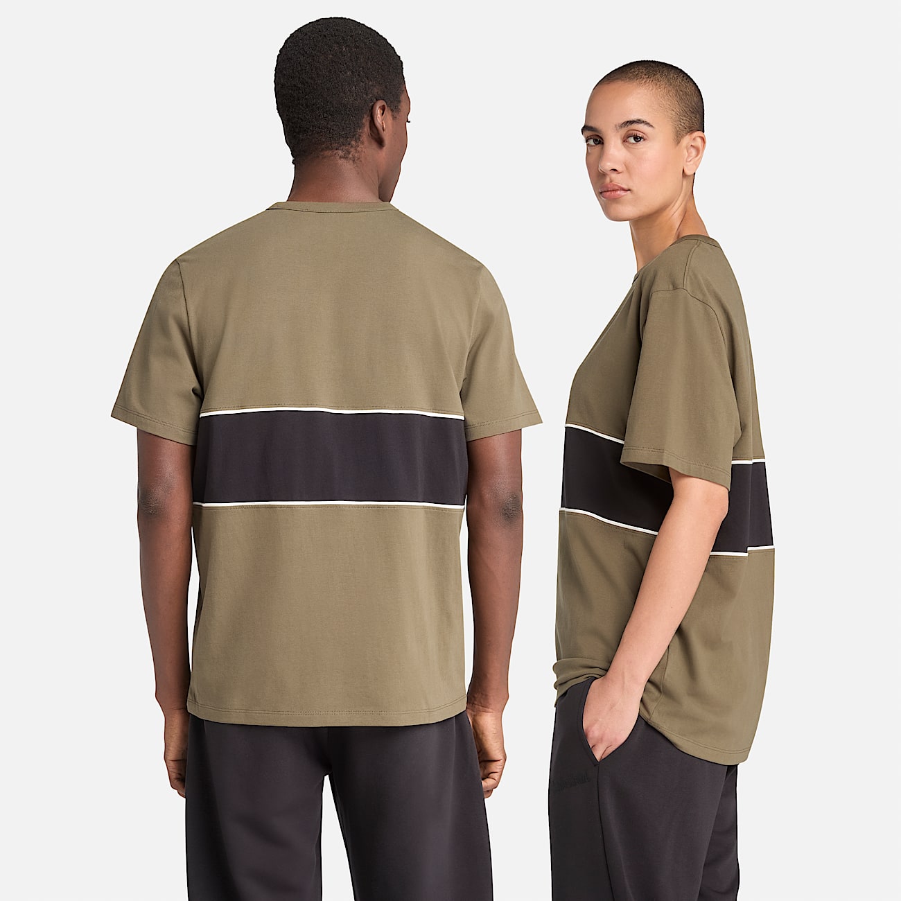 CutandSew ShortSleeve TShirt TBL Leaf GreenBlack ALT1