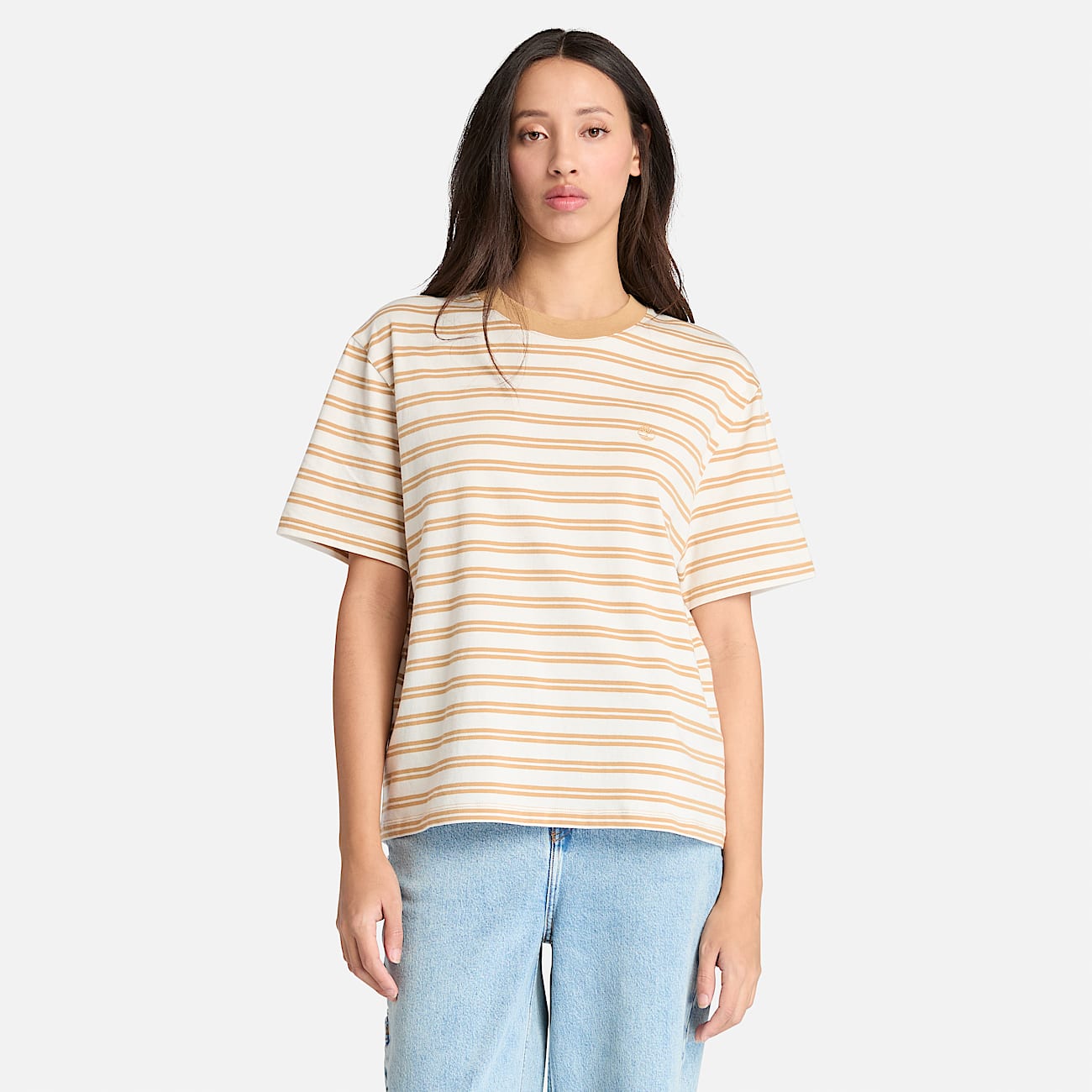 Womens Dunstan ShortSleeve Stripe TShirt TBL Light Wheat HERO
