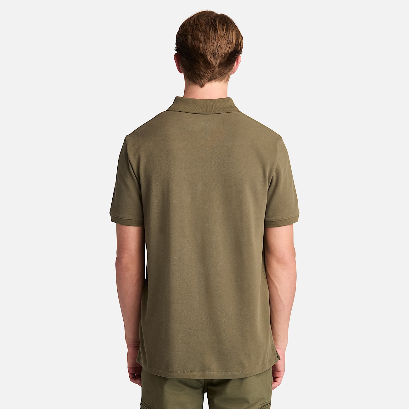 Mens Oyster River Chest Logo ShortSleeve Polo TBL Leaf GreenCassel Earth ALT9