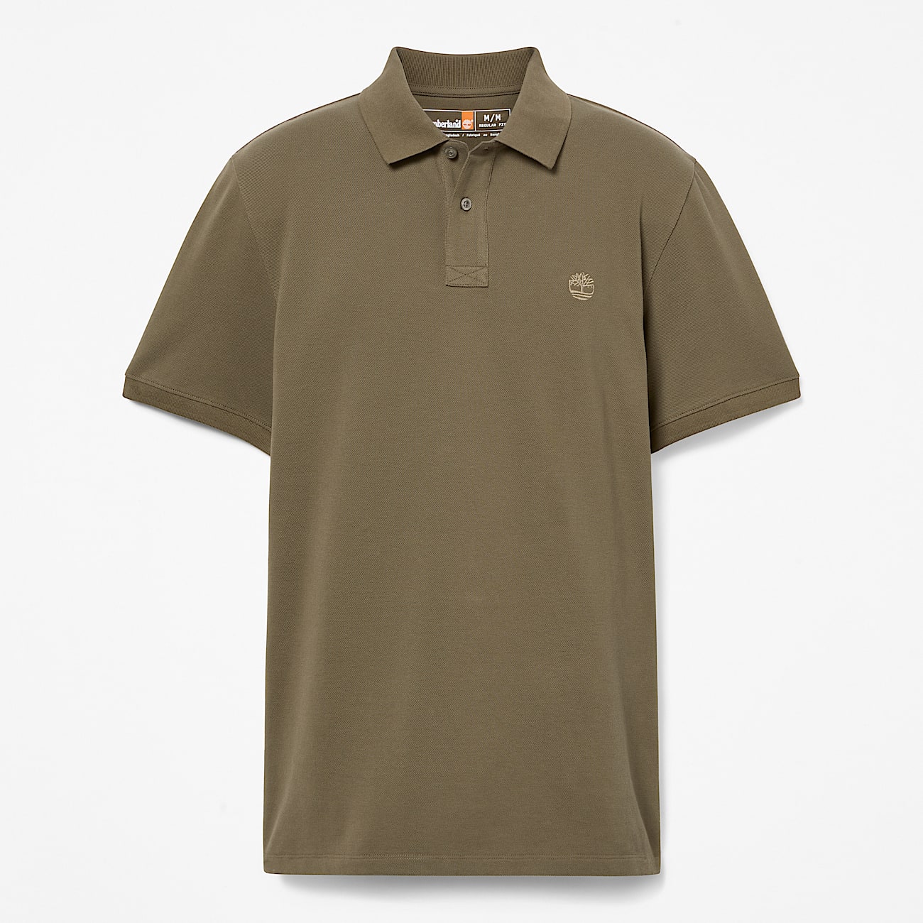 Mens Oyster River Chest Logo ShortSleeve Polo TBL Leaf GreenCassel Earth ALT10