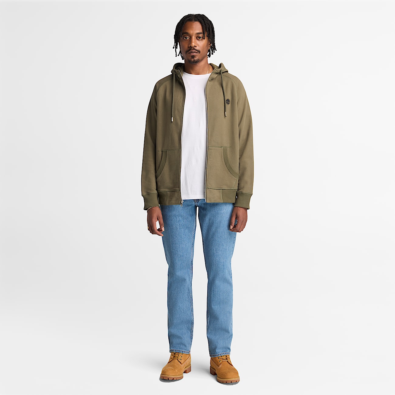 Mens Exeter River Loopback Full Zip Hoodie TBL Leaf Green ALT1