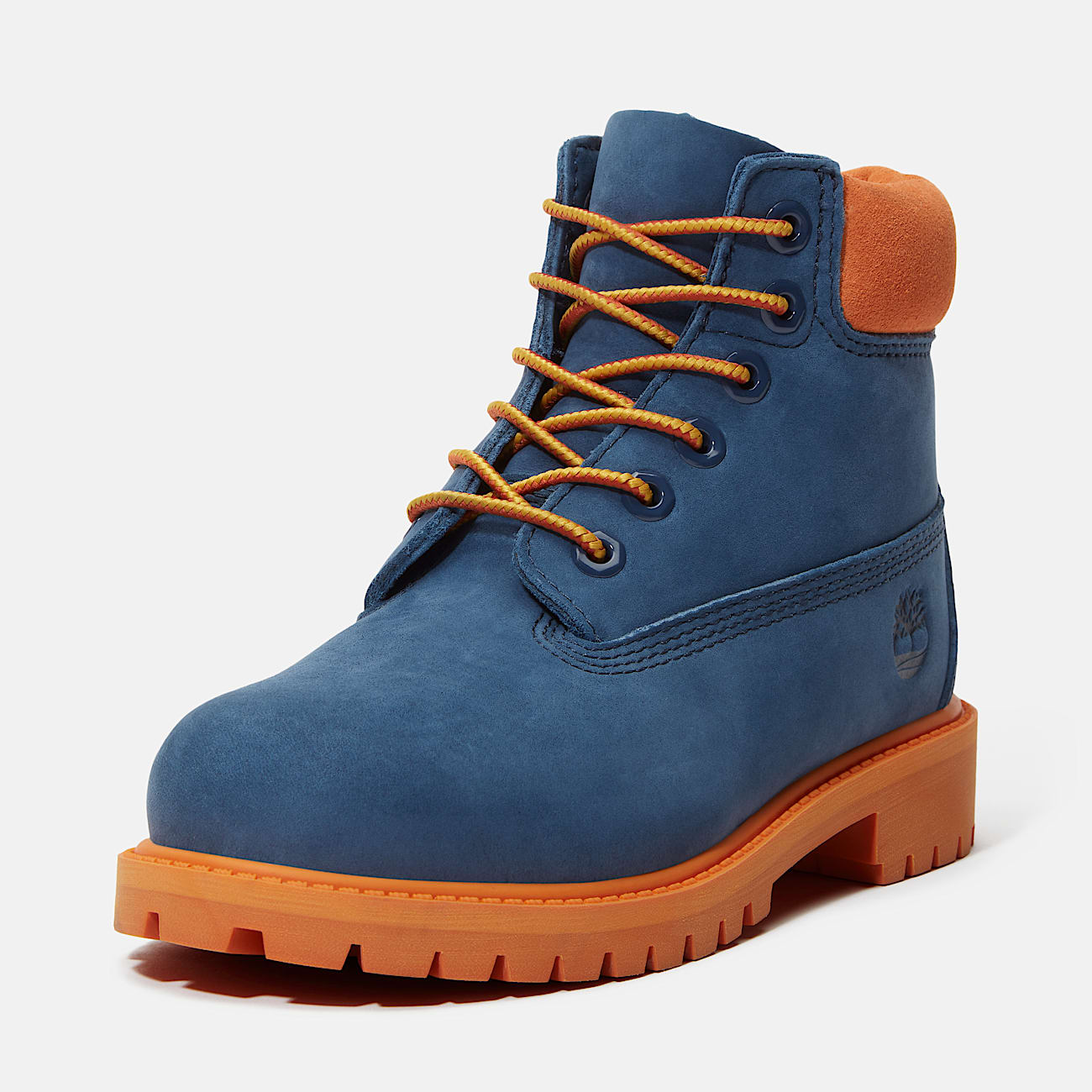 Youth Timberland Premium 6Inch Waterproof Boot TBL Dark Blue Nubuck ALT9