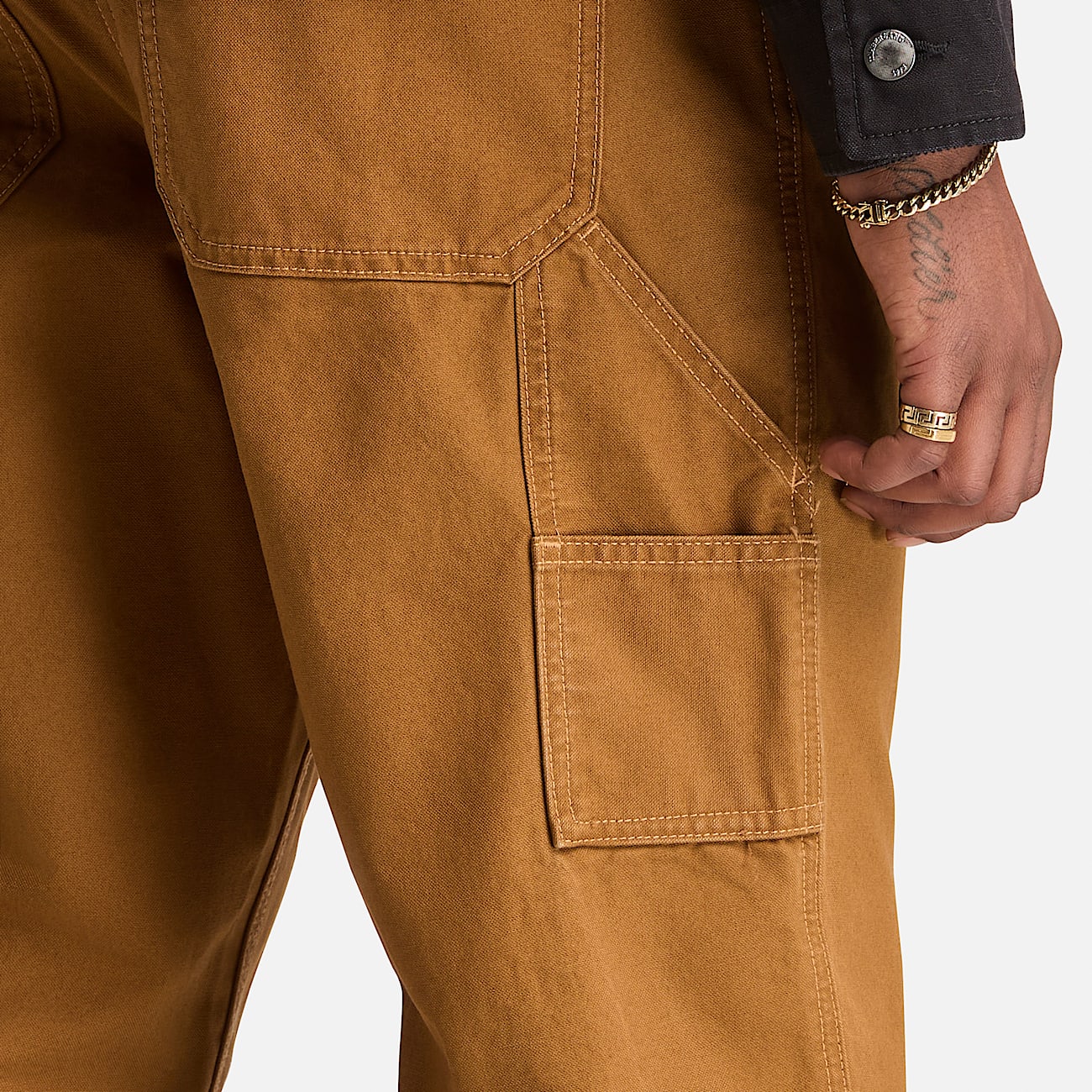 Pantalon menuisier Rindge en toile délavée pour hommes - 4