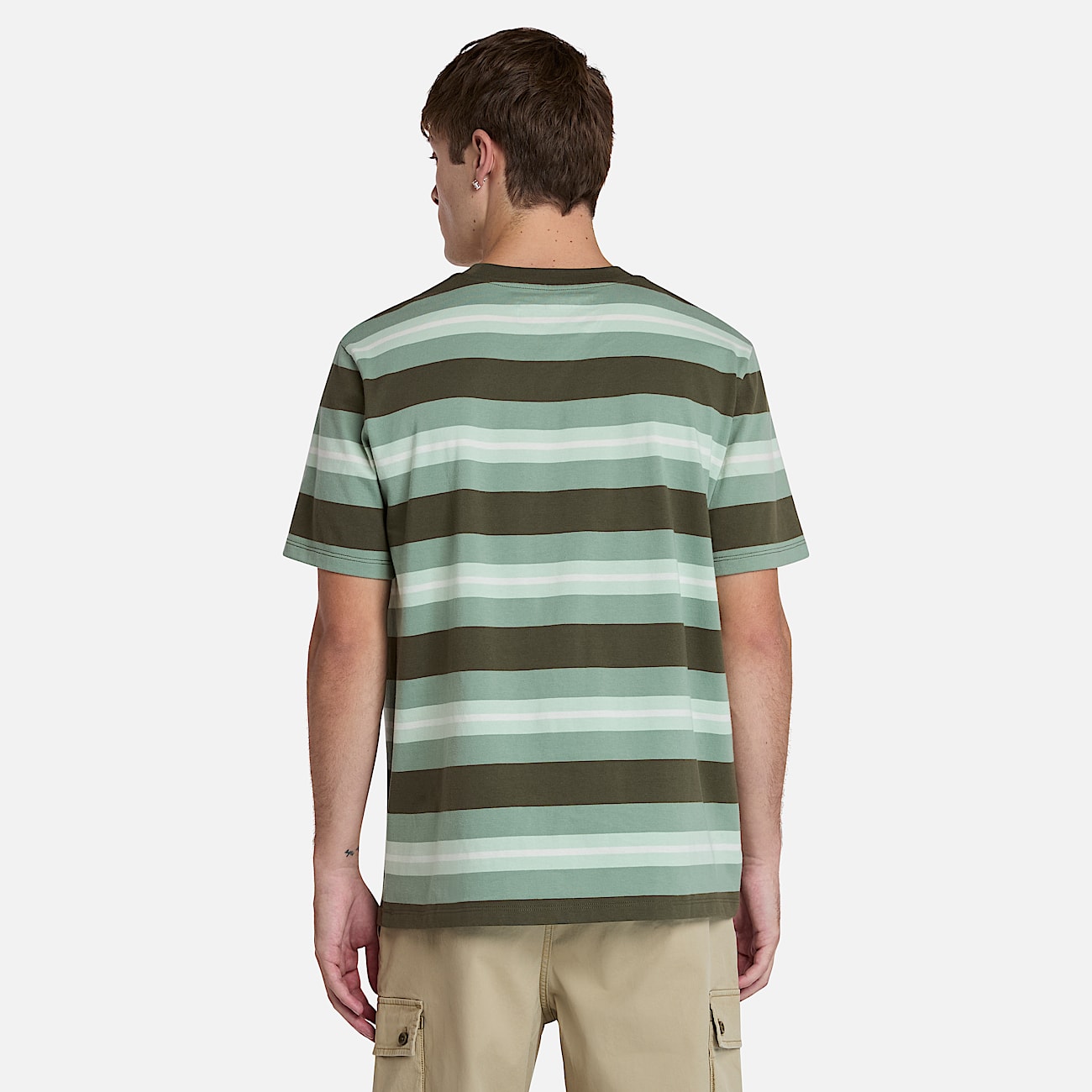 Mens Striped ShortSleeve TShirt TBL Leaf Green ALT9