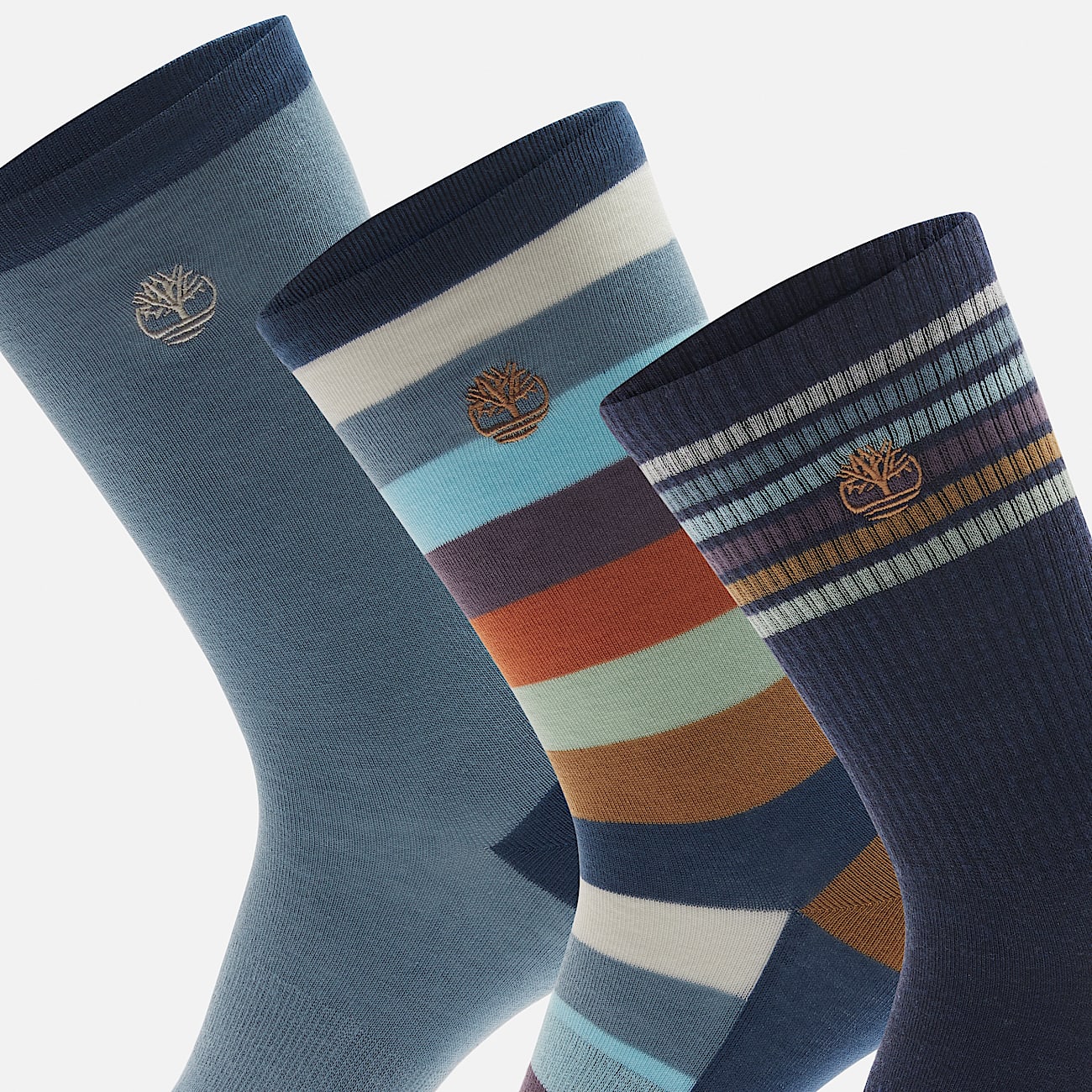 All Gender 3 Pack Stripe Sock TBL Slate Blue ALT2