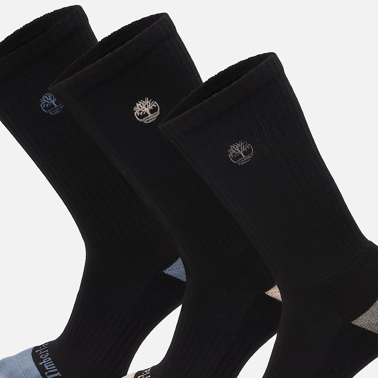 Womens Sagamore Beach 3Pack HalfCushion Crew Sock TBL Jet Black ALT2