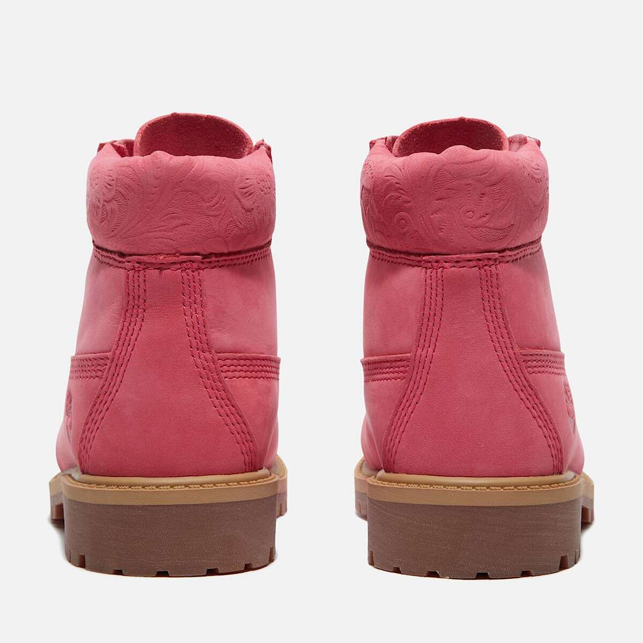 Junior Timberland Premium 6Inch Waterproof Boot TBL Bright Pink Nubuck ALT5