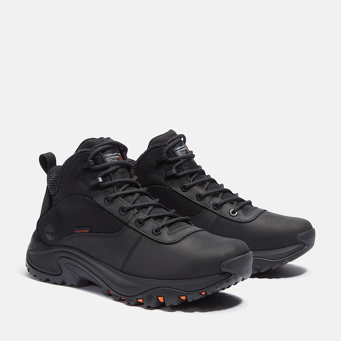 Botas Hiking Motion Maddsen Mid Waterproof con agujetas para hombre TBL Piel de Grano Entero Negro ALT4