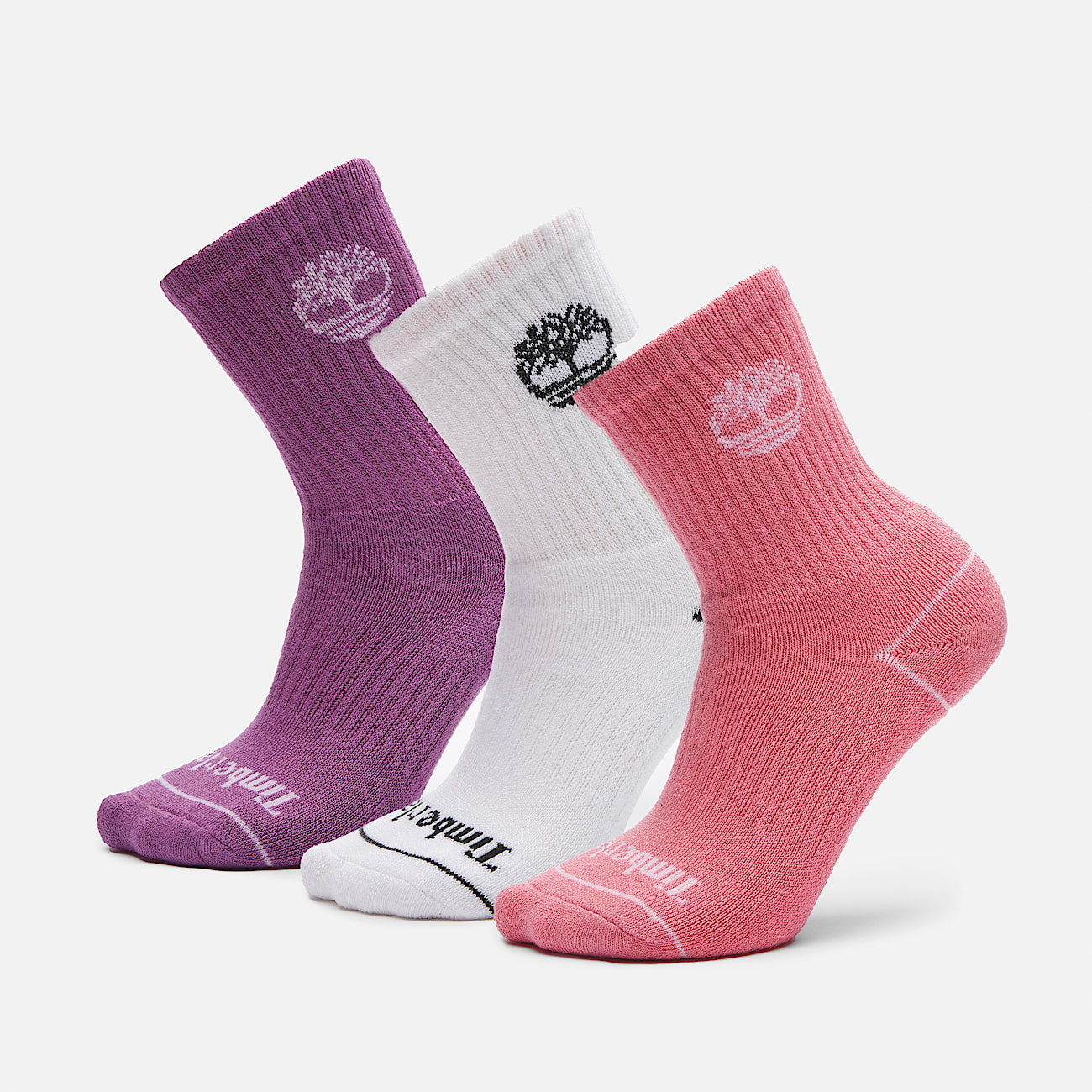 Kids Bowden 3Pack Tree Logo FullCushion Crew Sock TBL Pink HERO