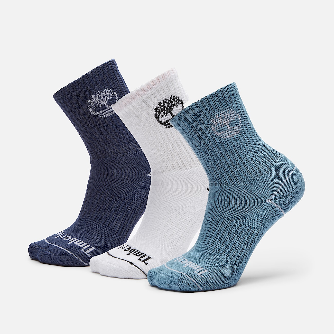 Kids Bowden 3Pack Tree Logo FullCushion Crew Sock TBL Adriatic Blue HERO