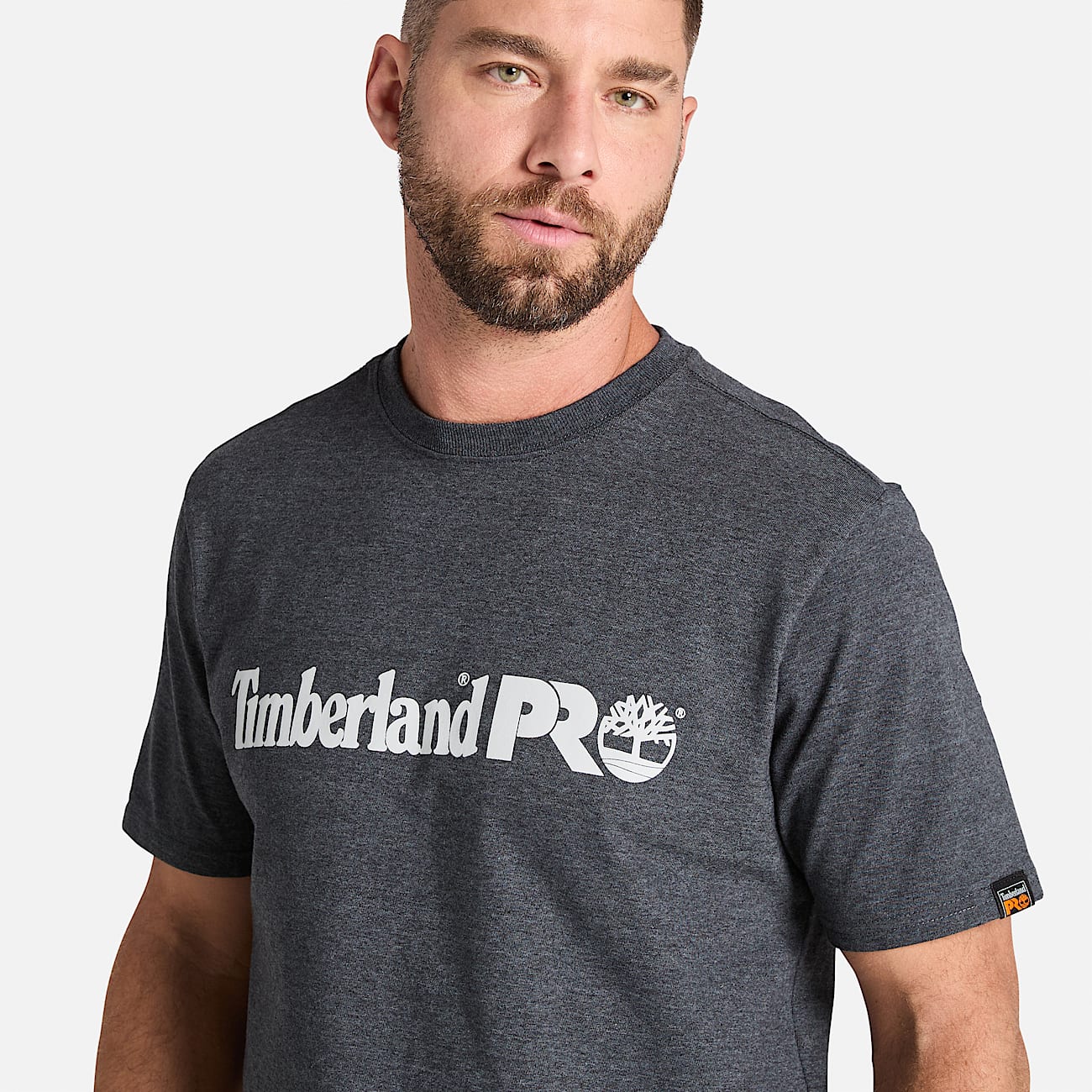 Mens Timberland PRO Core Linear Logo TShirt TBL Deep Grey Heather ALT2