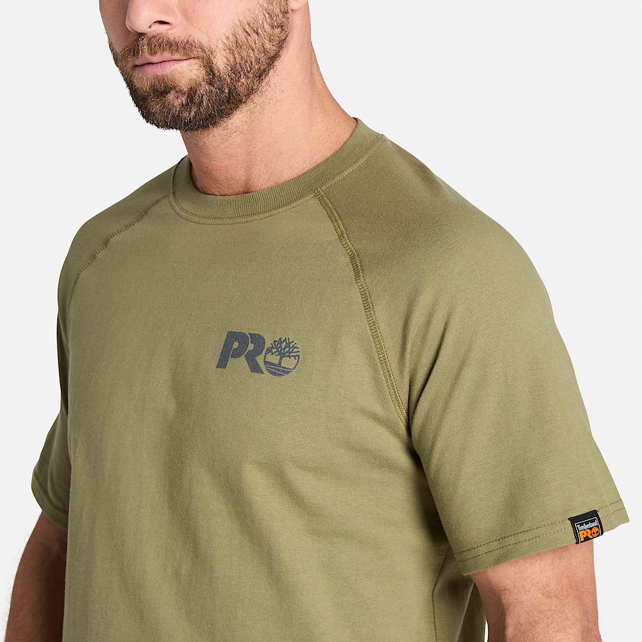 Mens Timberland PRO Core Reflective Logo TShirt TBL Burnt Olive ALT2