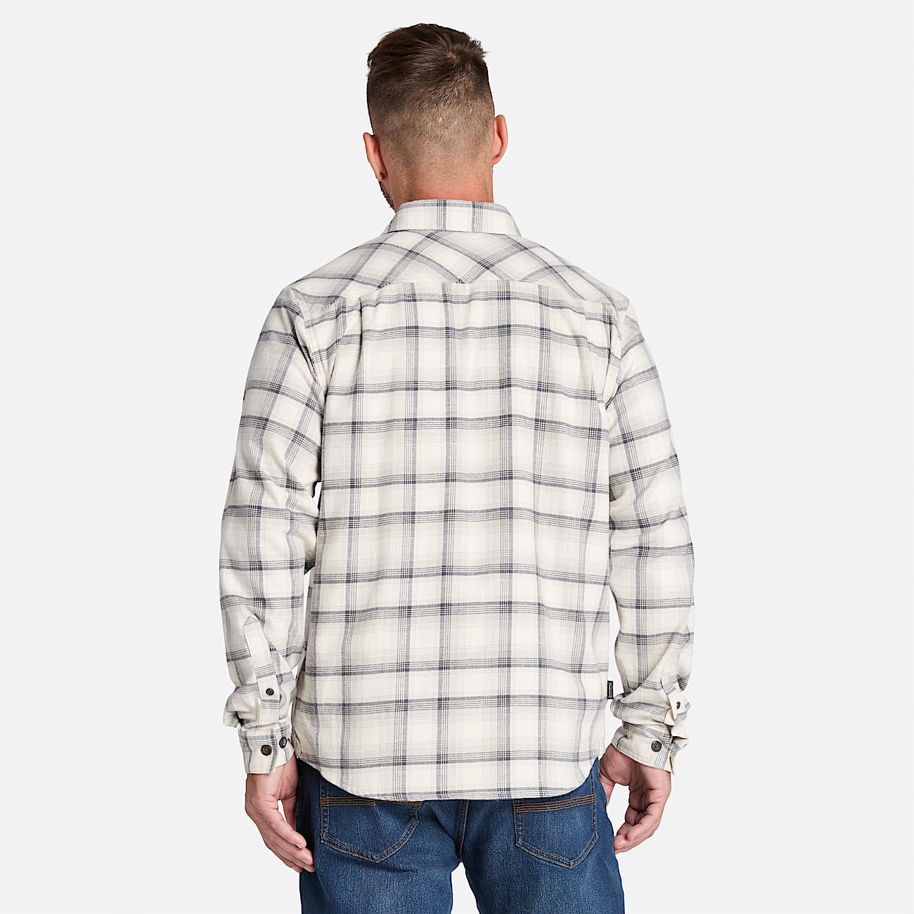 Camisa Woodfort Lightweight Flannel Flex para hombre TBL Blanco vintage teido en hilo ALT9