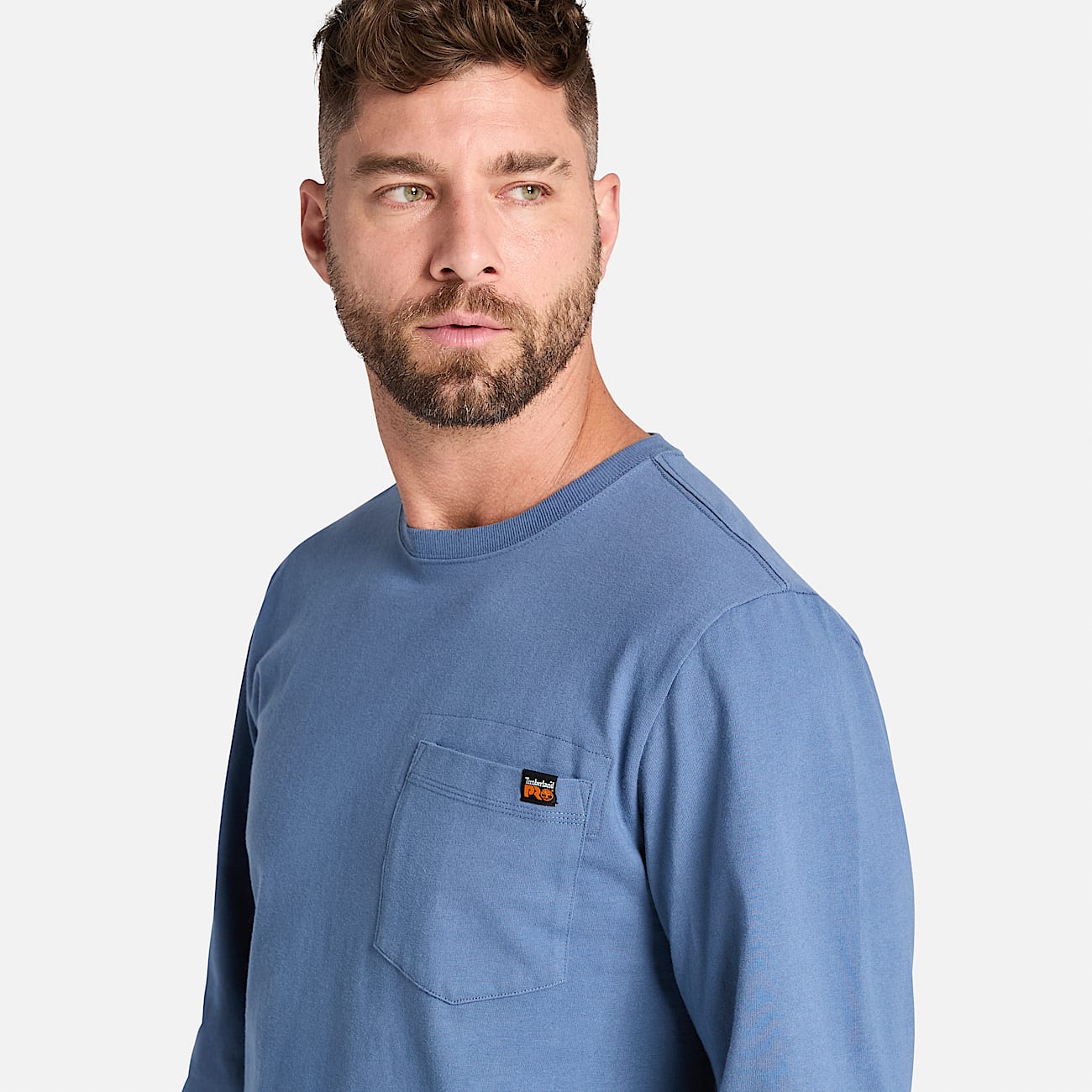 Mens Timberland PRO Core Pocket LongSleeve TShirt TBL Vintage Indigo ALT2