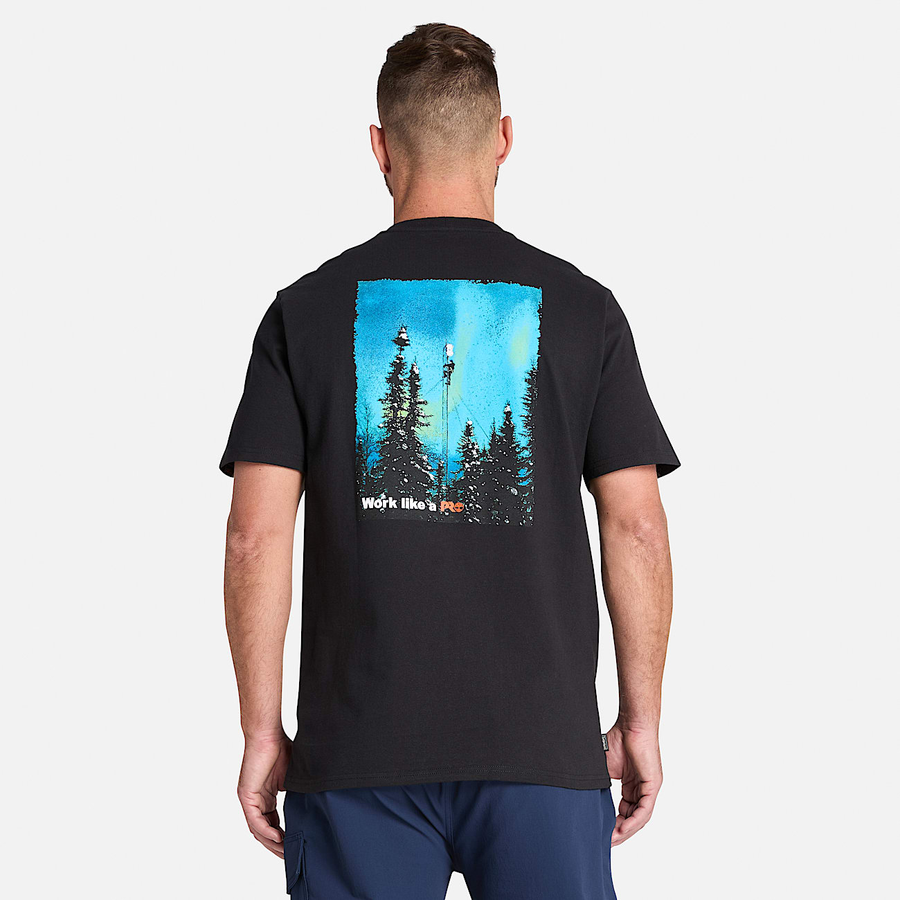 Mens Timberland PRO Core Lights Graphic TShirt TBL Black ALT9