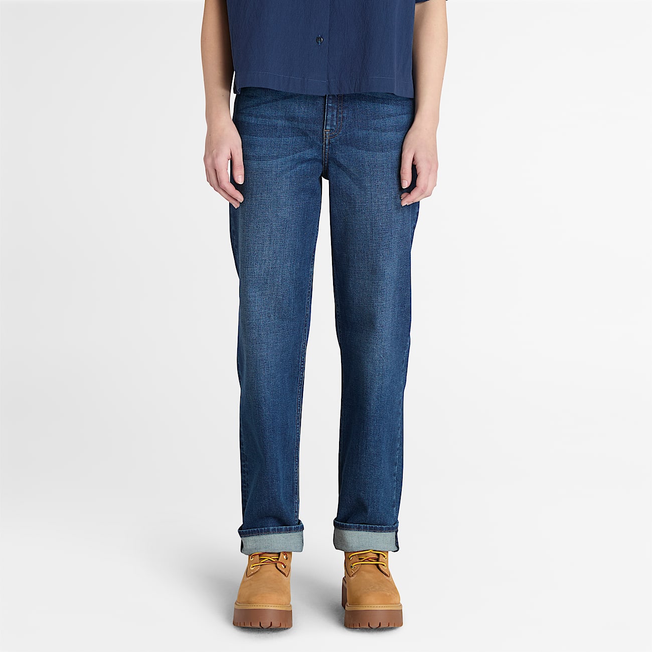 Womens Timberland StraightFit Denim Pant TBL Slate Blue HERO