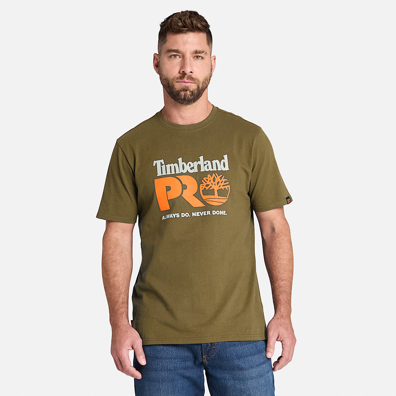 Mens Timberland PRO Core Logo TShirt TBL Burnt Olive HERO