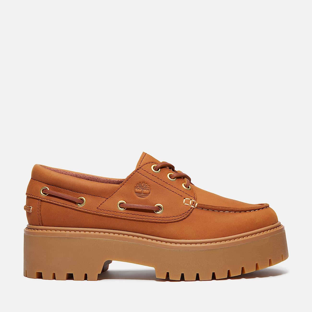 Womens Stone Street Platform Boat Shoe TBL Rust Nubuck HERO