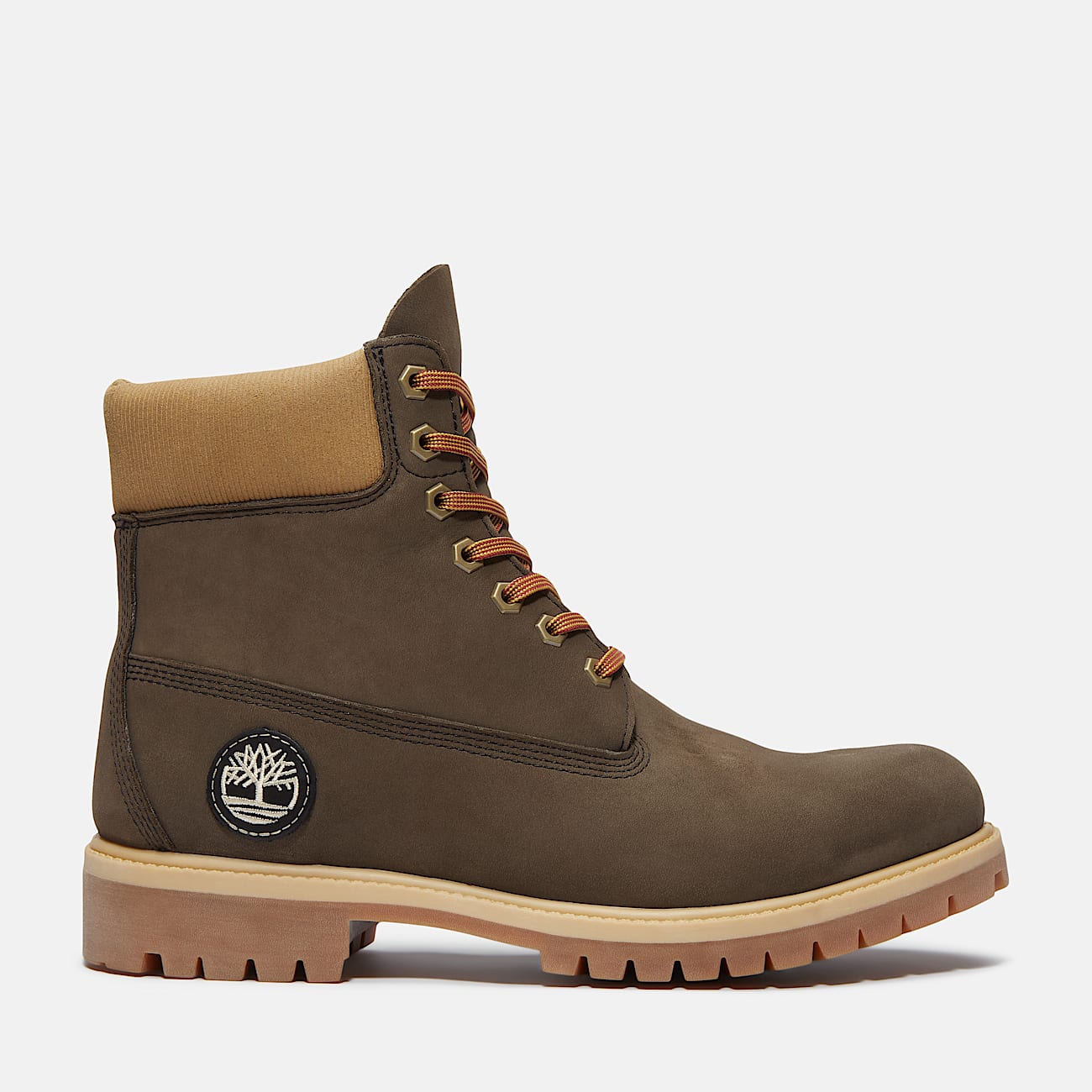 Mens Timberland Premium 6Inch Waterproof Boot TBL Dark Brown NubuckOlive HERO