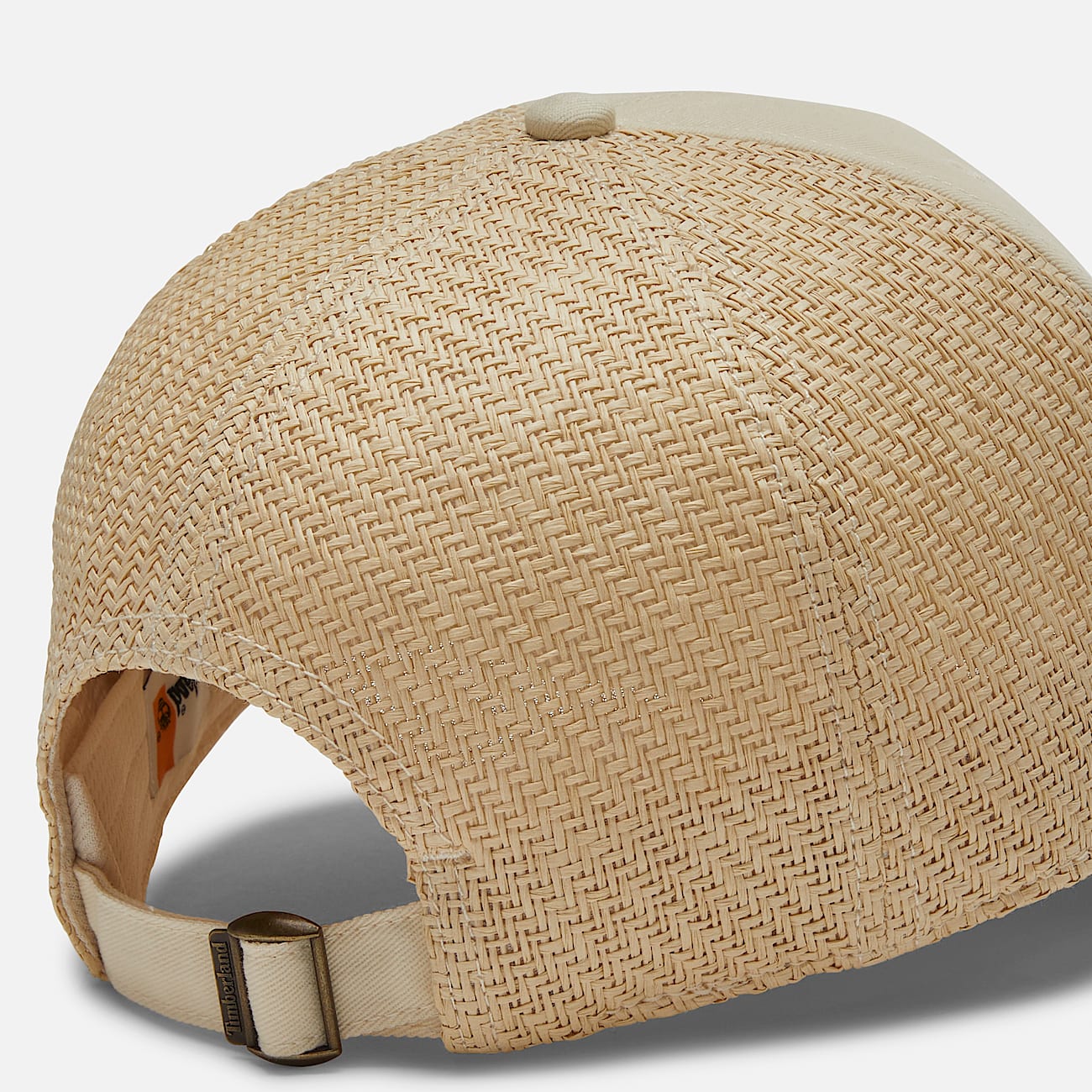 Womens Straw Panel Baseball Cap TBL Antique White ALT2