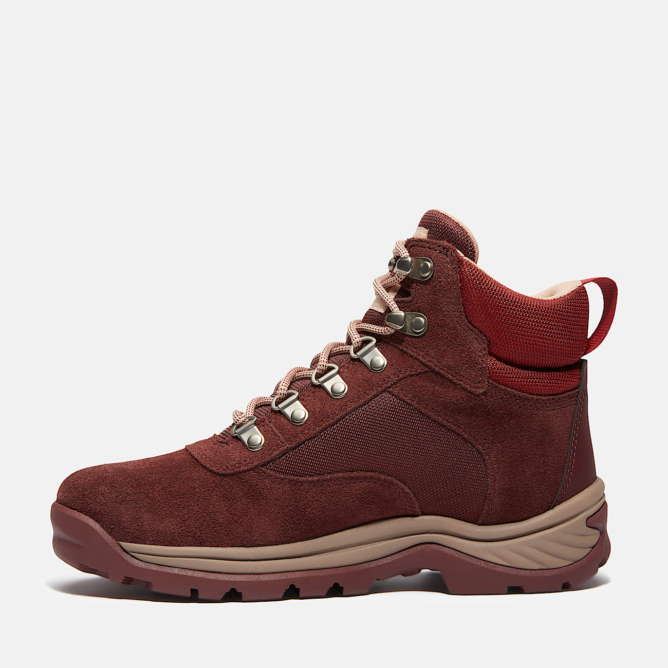 Womens White Ledge Waterproof Hiking Boot TBL Burgundy Suede ALT6