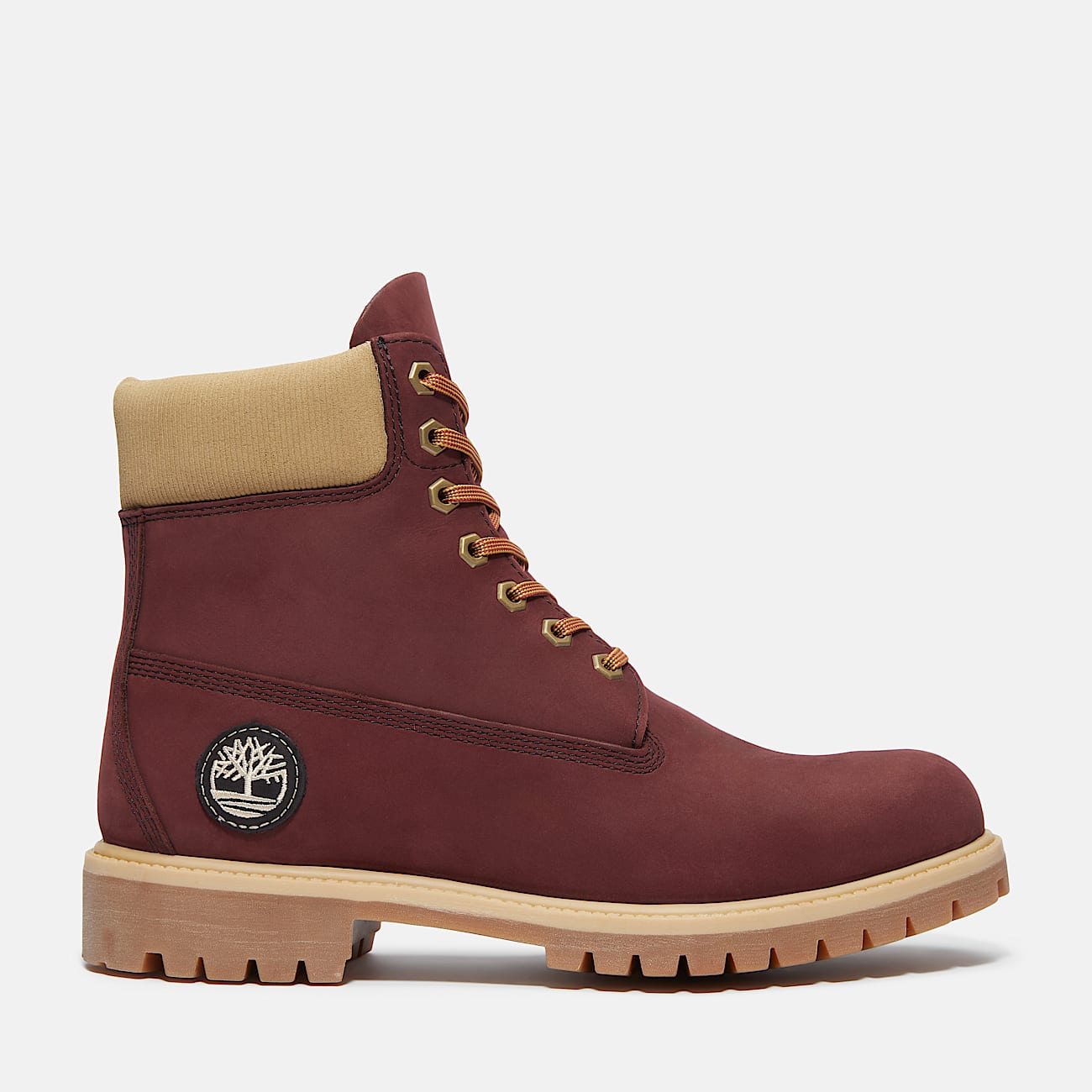 Mens Timberland Premium 6Inch Waterproof Boot TBL Burgundy Nubuck HERO