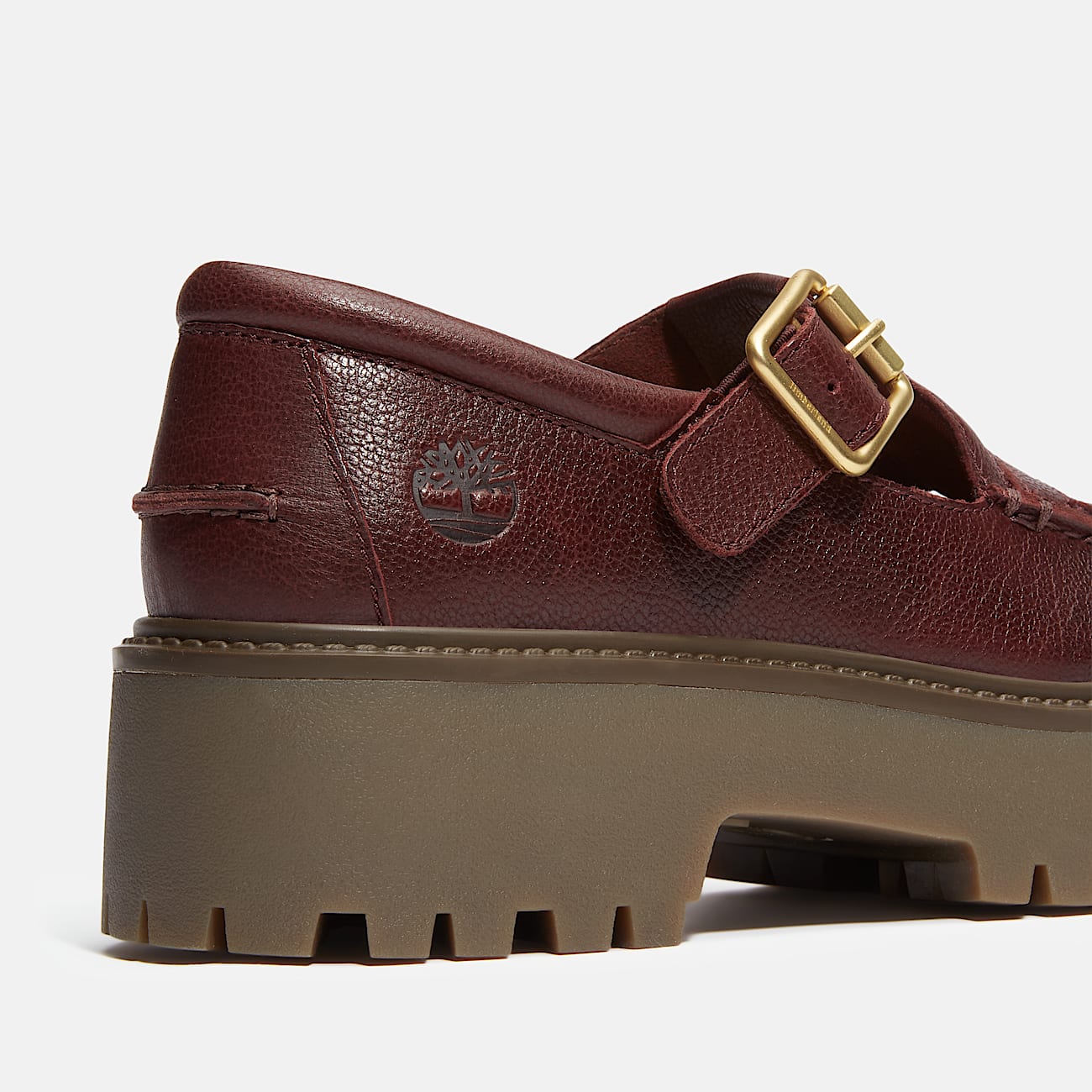 Womens Stone Street Platform Buckle Shoe TBL Burgundy FullGrain ALT7