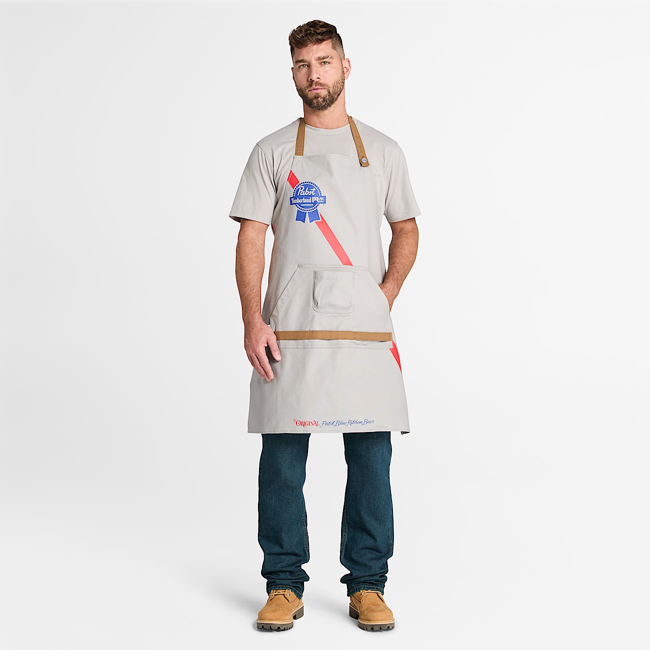 Timberland PRO and Pabst Blue Ribbon Apron TBL Light Grey HERO