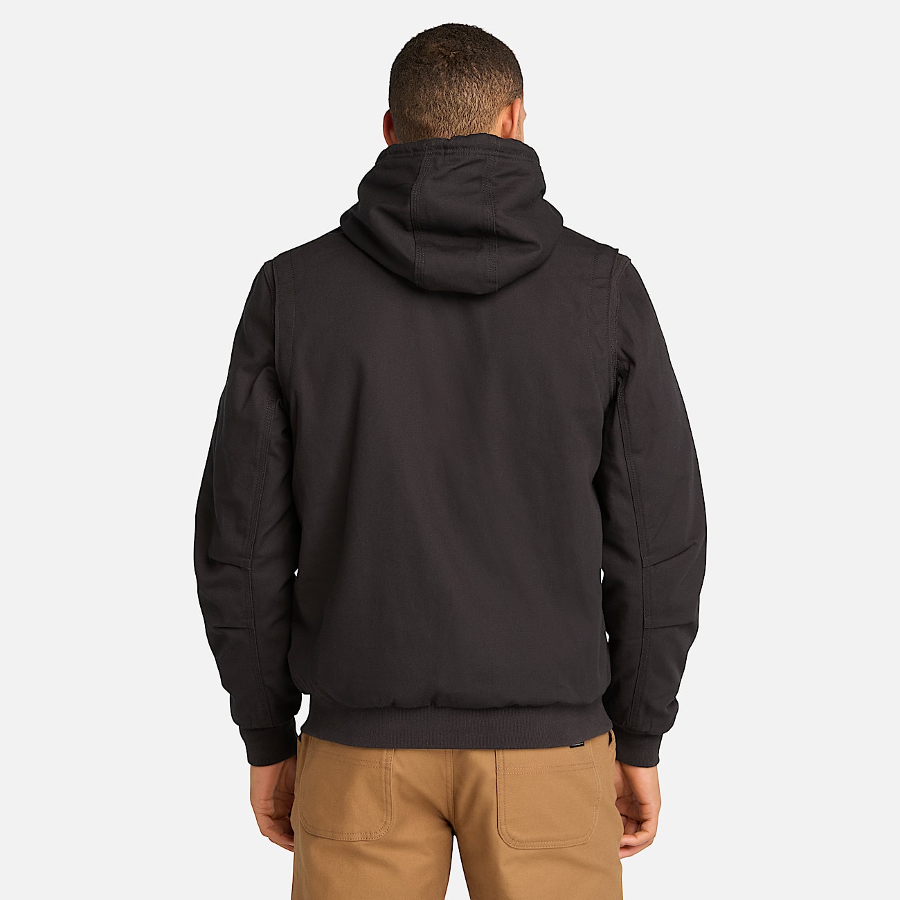 Mens Timberland PRO Gritman FleeceLined Hooded Canvas Jacket TBL Jet Black ALT9