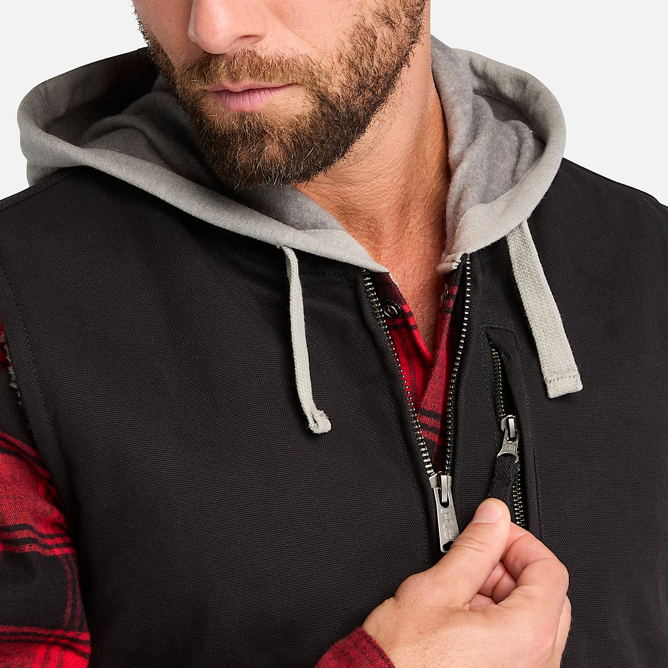 Mens Timberland PRO Gritman FleeceLined Canvas Vest TBL Jet Black ALT2