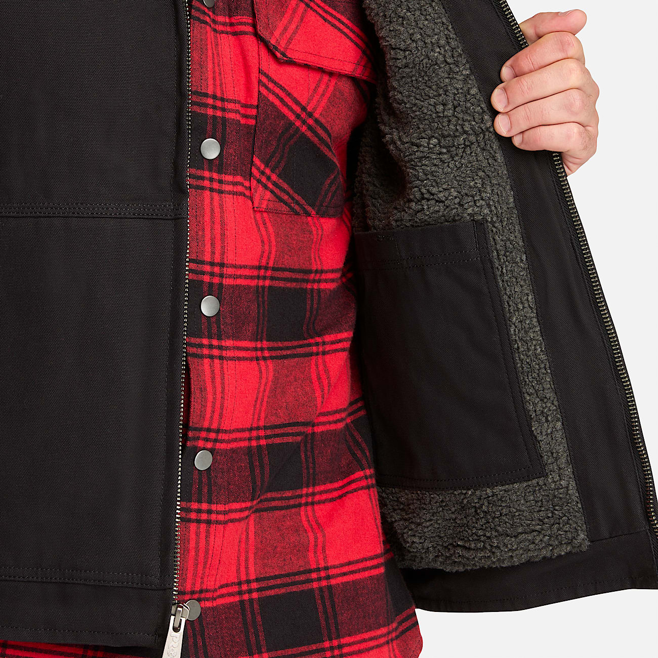 Mens Timberland PRO Gritman FleeceLined Canvas Vest TBL Jet Black ALT3